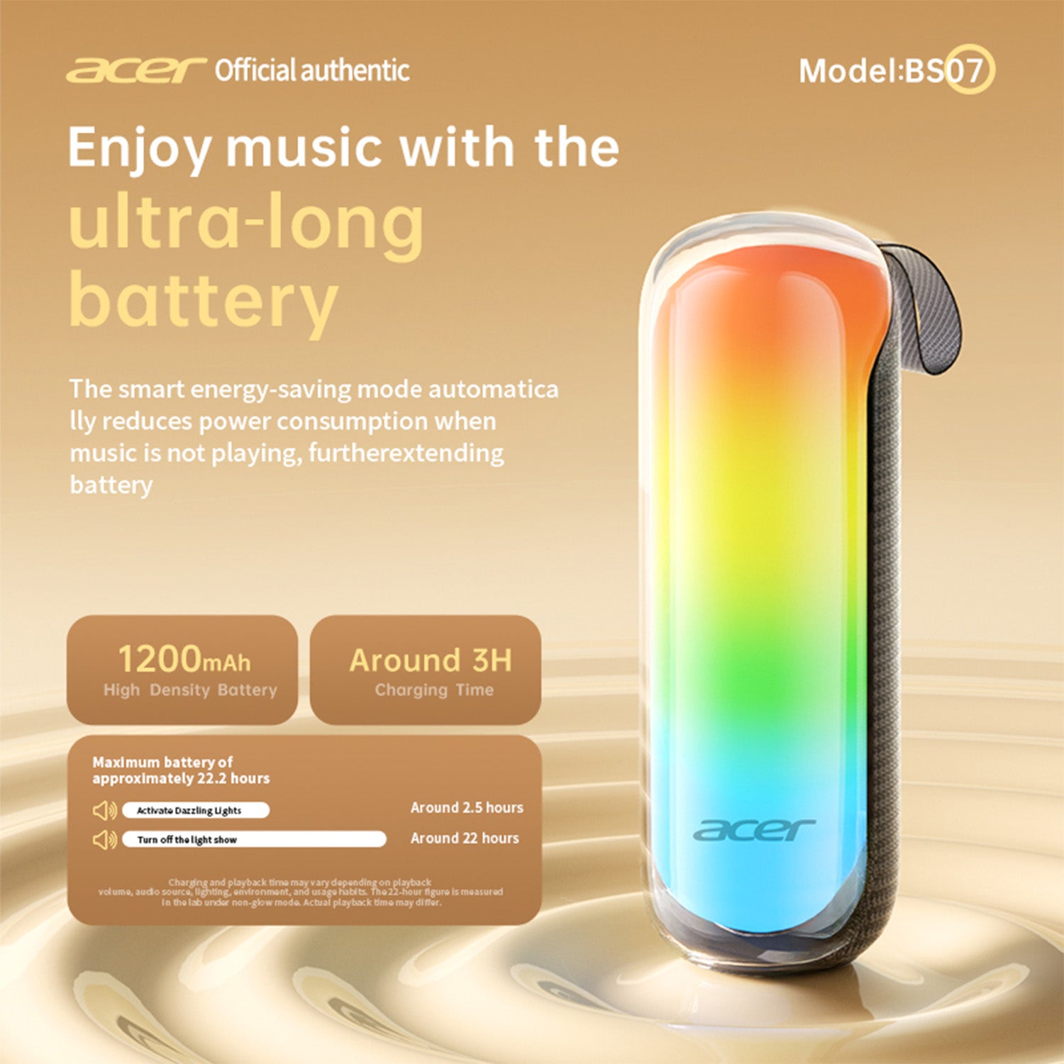 Acer OSK253 Wireless Speakers Dynamic Lighting Dual-Component Architecture Colorful Effects