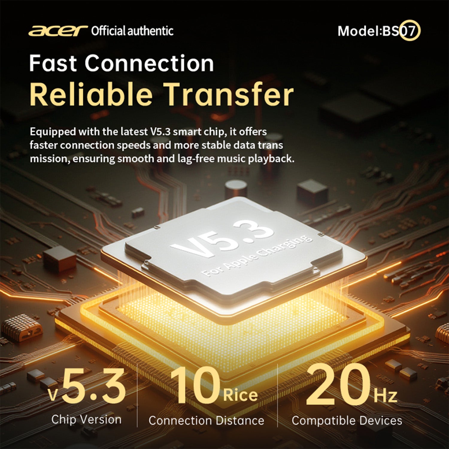 Acer OSK253 Wireless Speakers Dynamic Lighting Dual-Component Architecture Colorful Effects