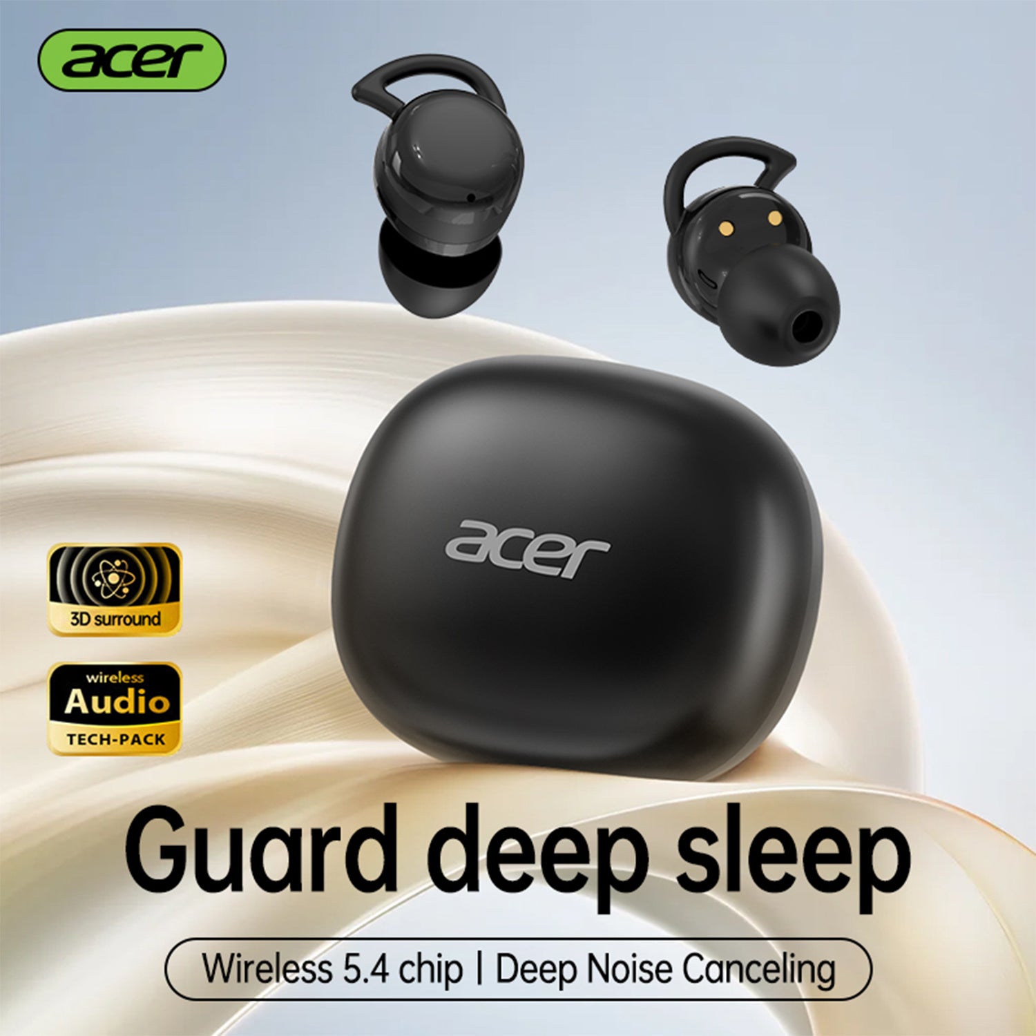 Acer OHR557 Wireless Earbuds 2025 New Mini Invisible Sleep Headset Lightweight Design Robust Dynamic Driver