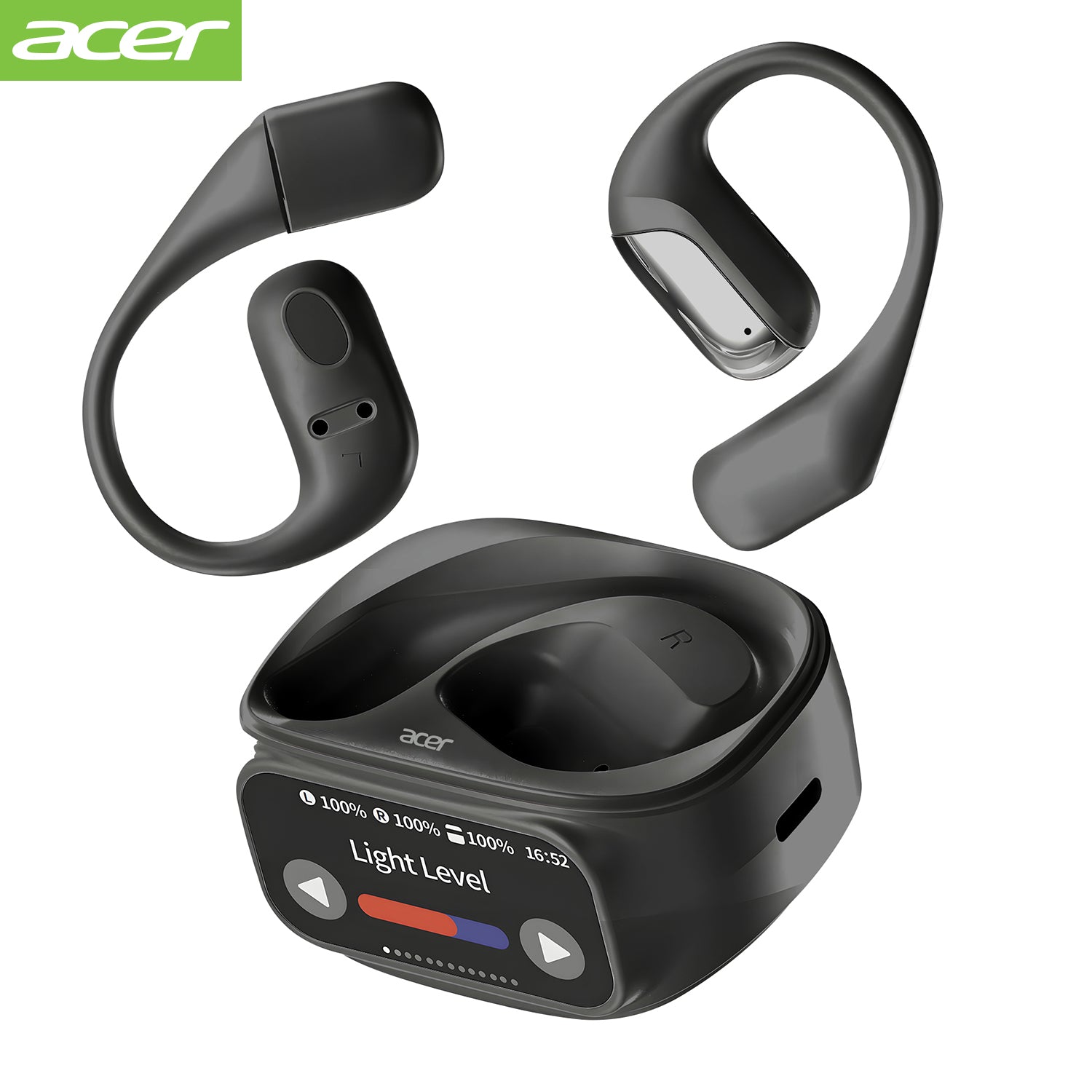 Acer OHR545 Wireless Earbuds 2025 New Clip On Ear Color Screen Perfect Angle Surging Bass Super Standby