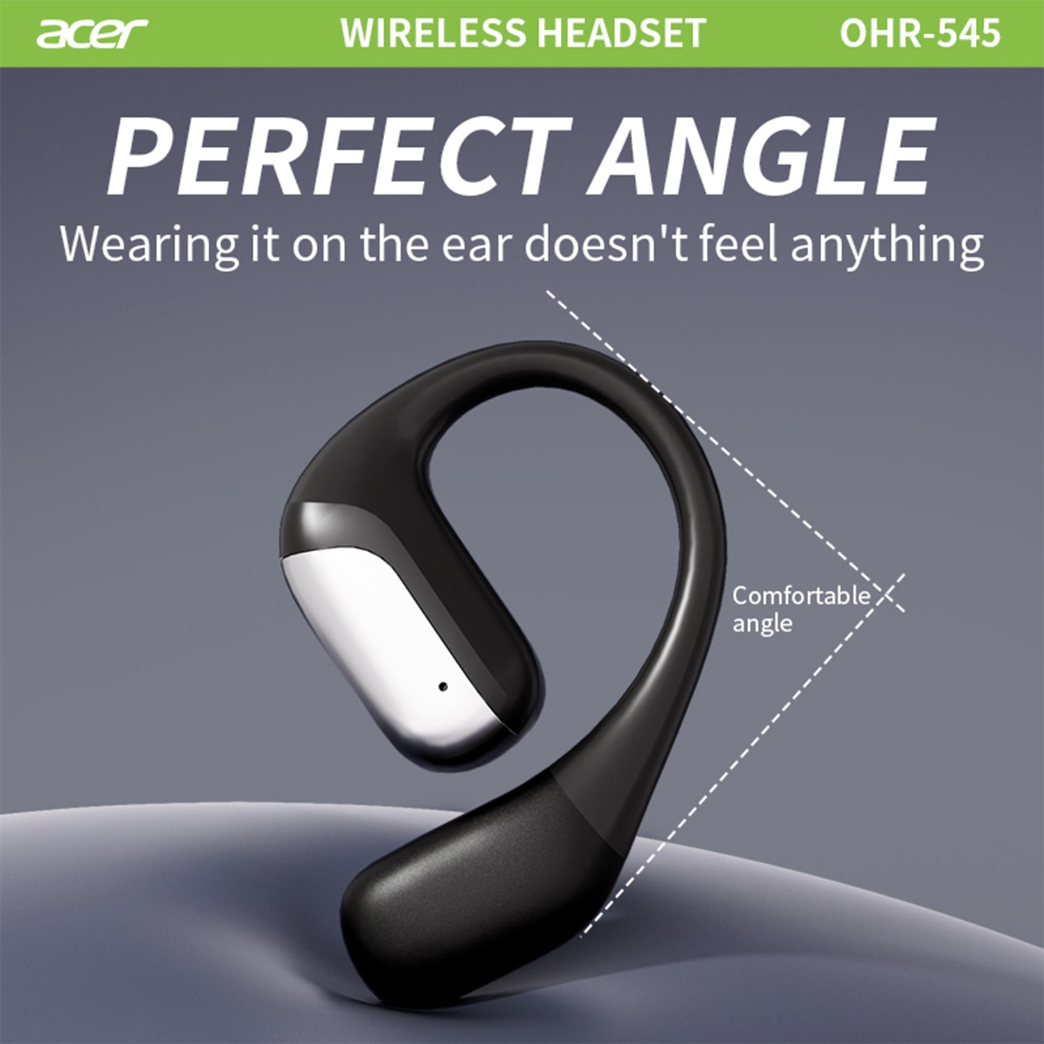 Acer OHR545 Wireless Earbuds 2025 New Clip On Ear Color Screen Perfect Angle Surging Bass Super Standby