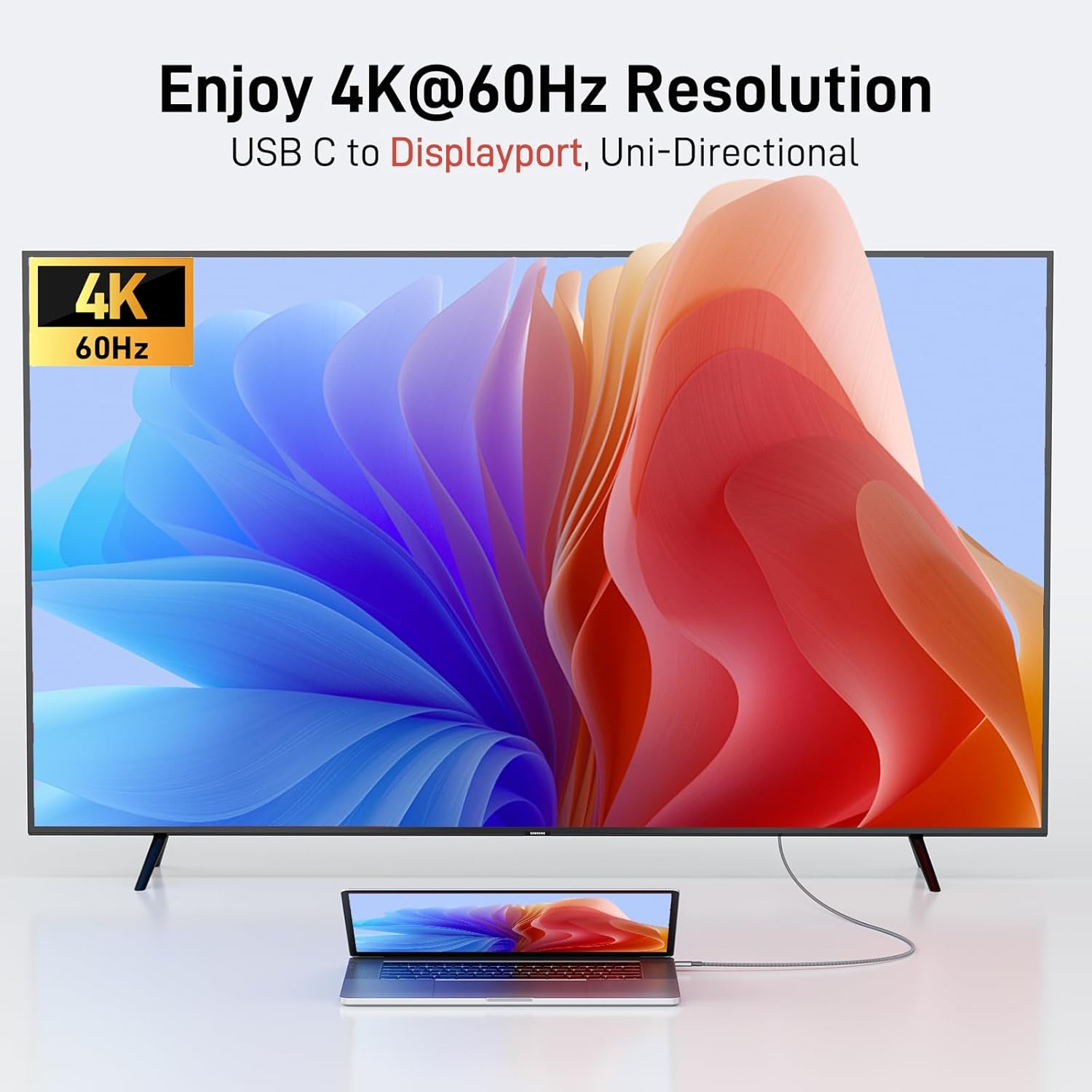 Acer USB C to DisplayPort Cable (4K@60hz 2K@165Hz), Type-C to DisplayPort Cord (Sturdy Aluminum,Plug & Play) Thunderbolt 3/4/5 Compatible with MacBook Pro/Air, iPhone 16 Pro/Max, XPS, Surface
