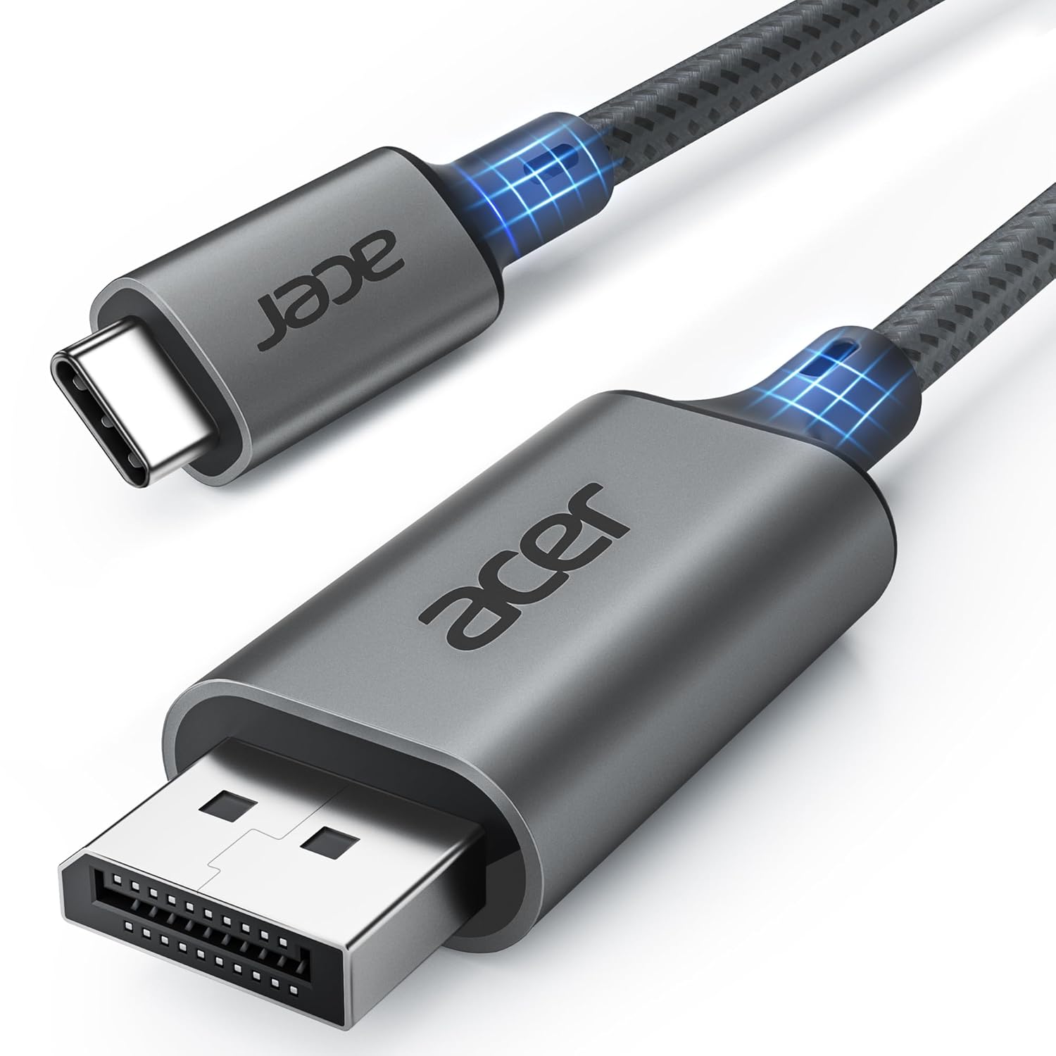 Acer USB C to DisplayPort Cable (4K@60hz 2K@165Hz), Type-C to DisplayPort Cord (Sturdy Aluminum,Plug & Play) Thunderbolt 3/4/5 Compatible with MacBook Pro/Air, iPhone 16 Pro/Max, XPS, Surface