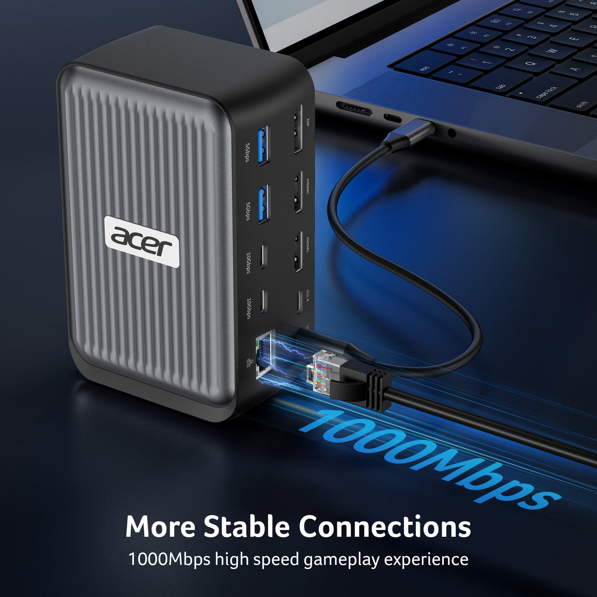 Acer 12-in-1 USB-C Docking Station | 8K DP, Dual 4K HDMI & Triple Monitor