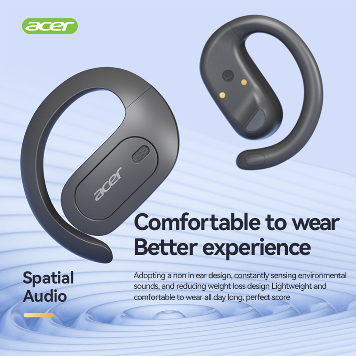 Acer OHR538 Wireless Earbuds Hanging Ear Sports Running High Quality HIFI Audiophile Headphones