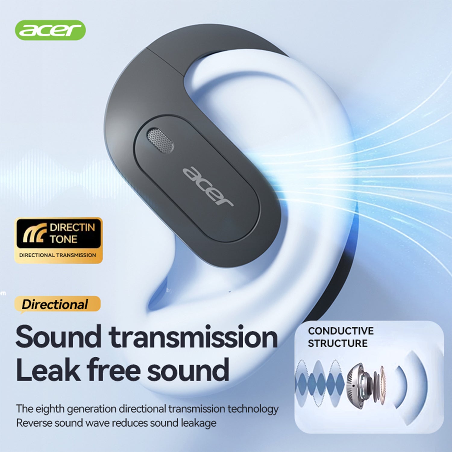 Acer OHR538 Wireless Earbuds Hanging Ear Sports Running High Quality HIFI Audiophile Headphones