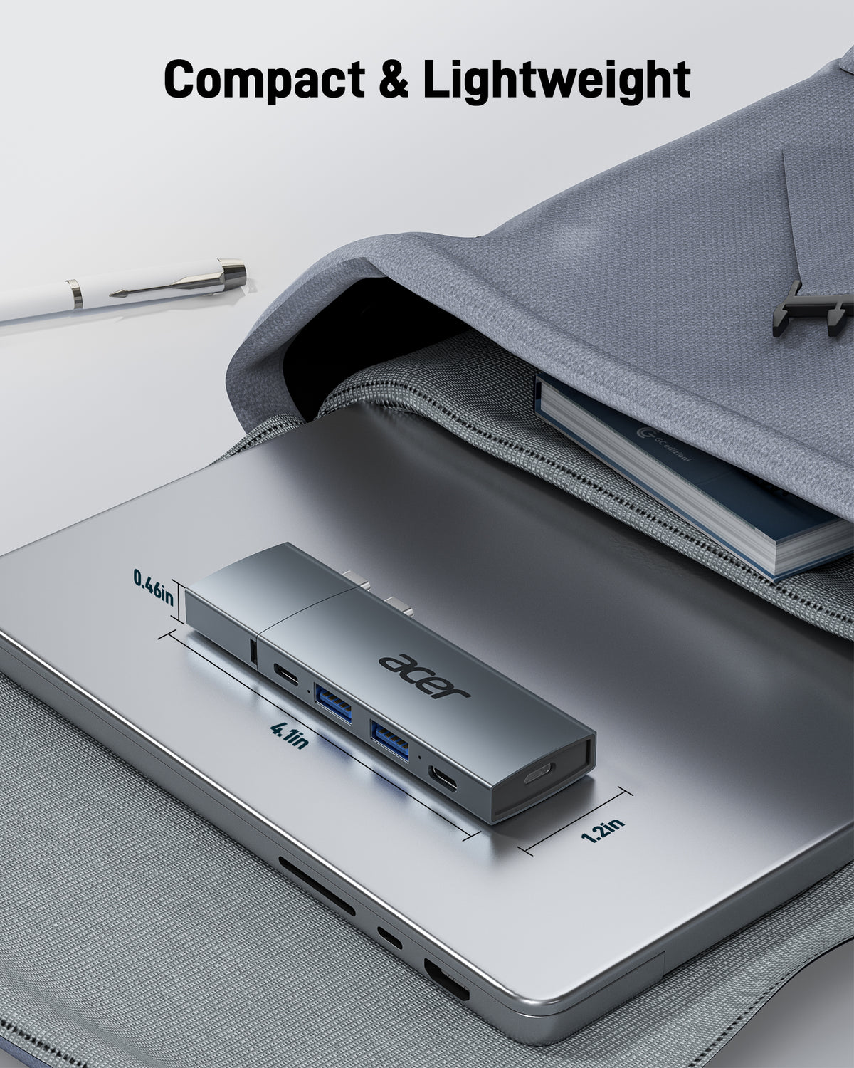 Acer 6 in 2 Detachable USB C Hub | 4K@60Hz HDMI, 100W PD Charging