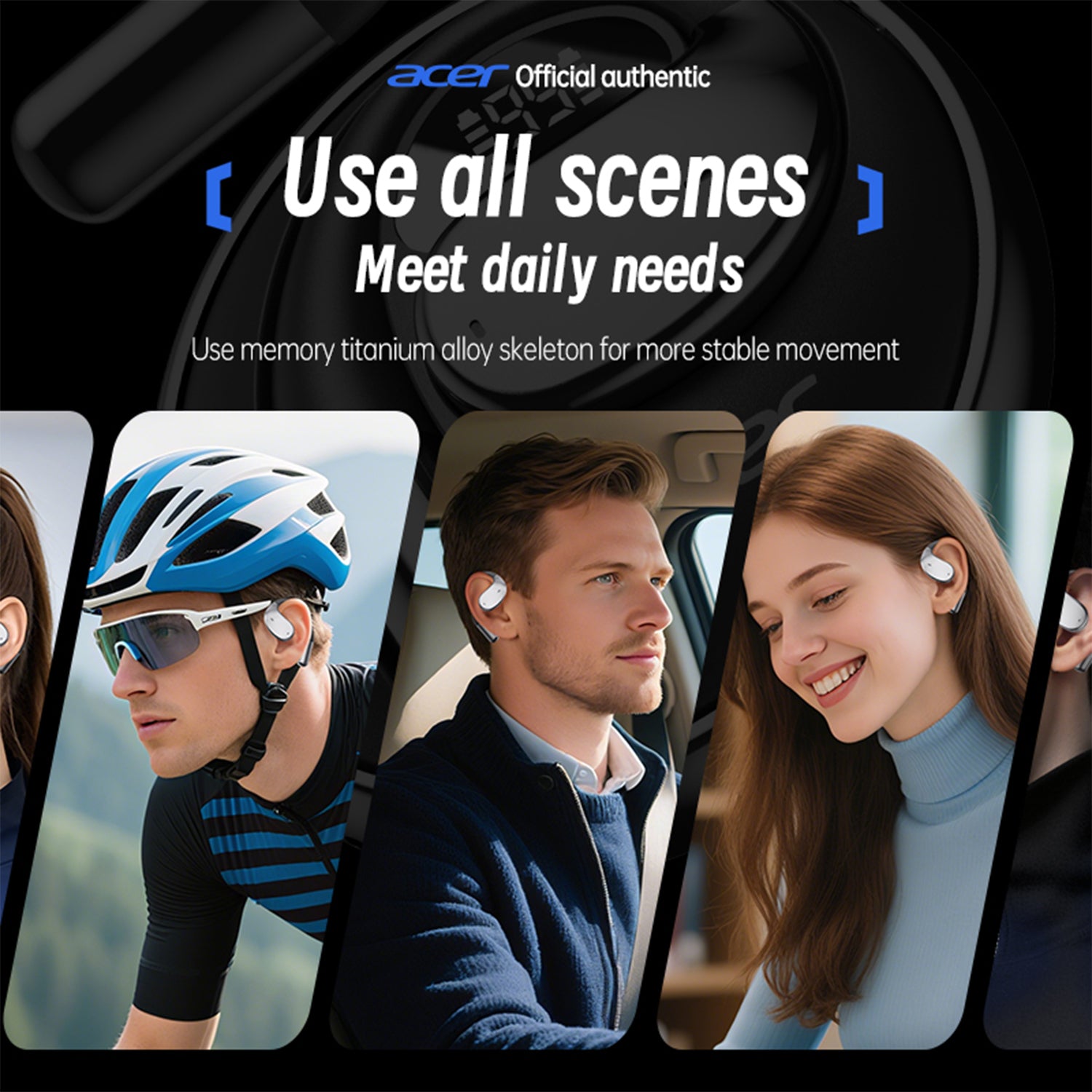 Acer OHR550 Wireless Earbuds 2025 New Clip On Ear Immersive Experience Studio Level Long Standby