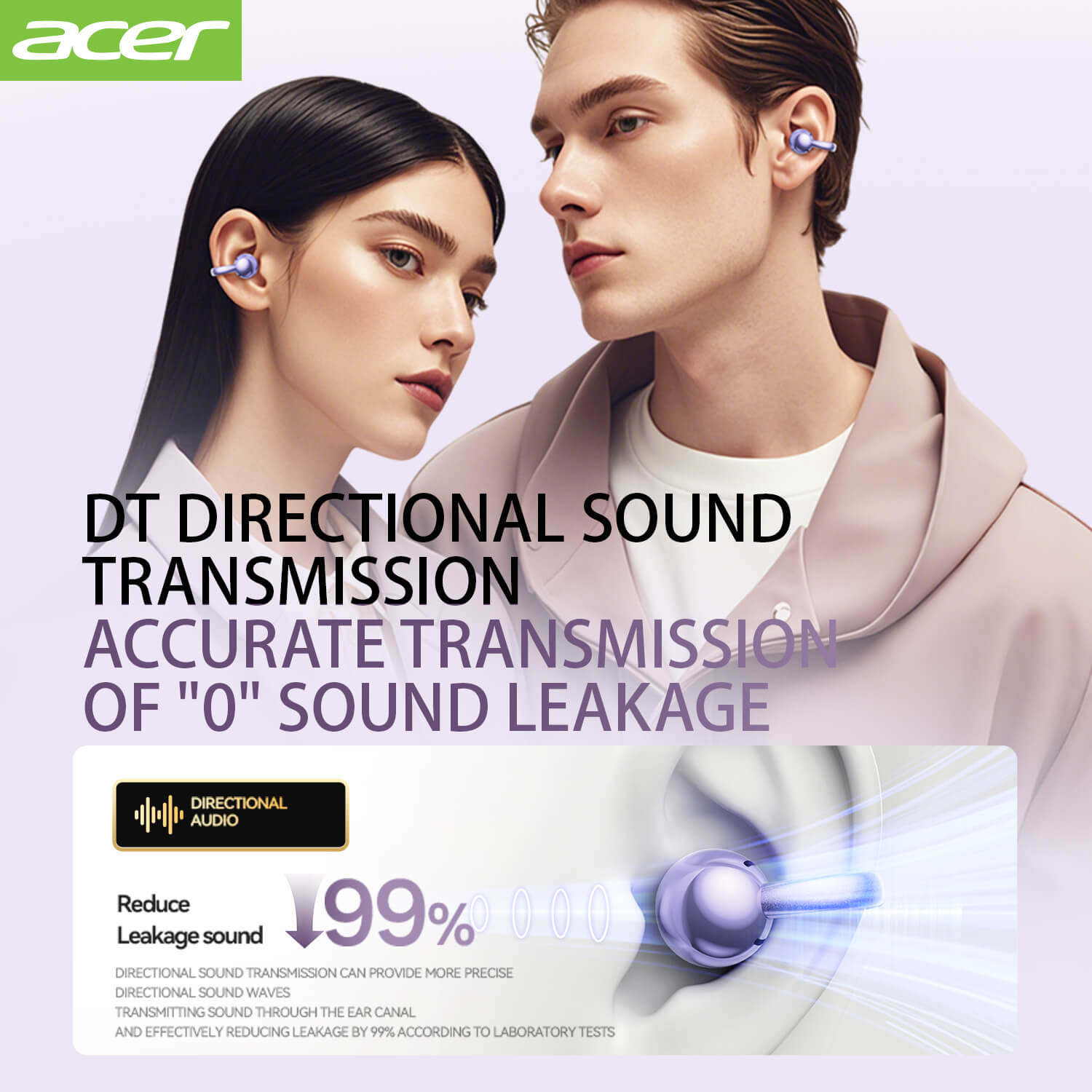 Acer OHR512 Wireless Earbuds 2025 New Clip On Ear Sports Running Long Life High Sound Quality