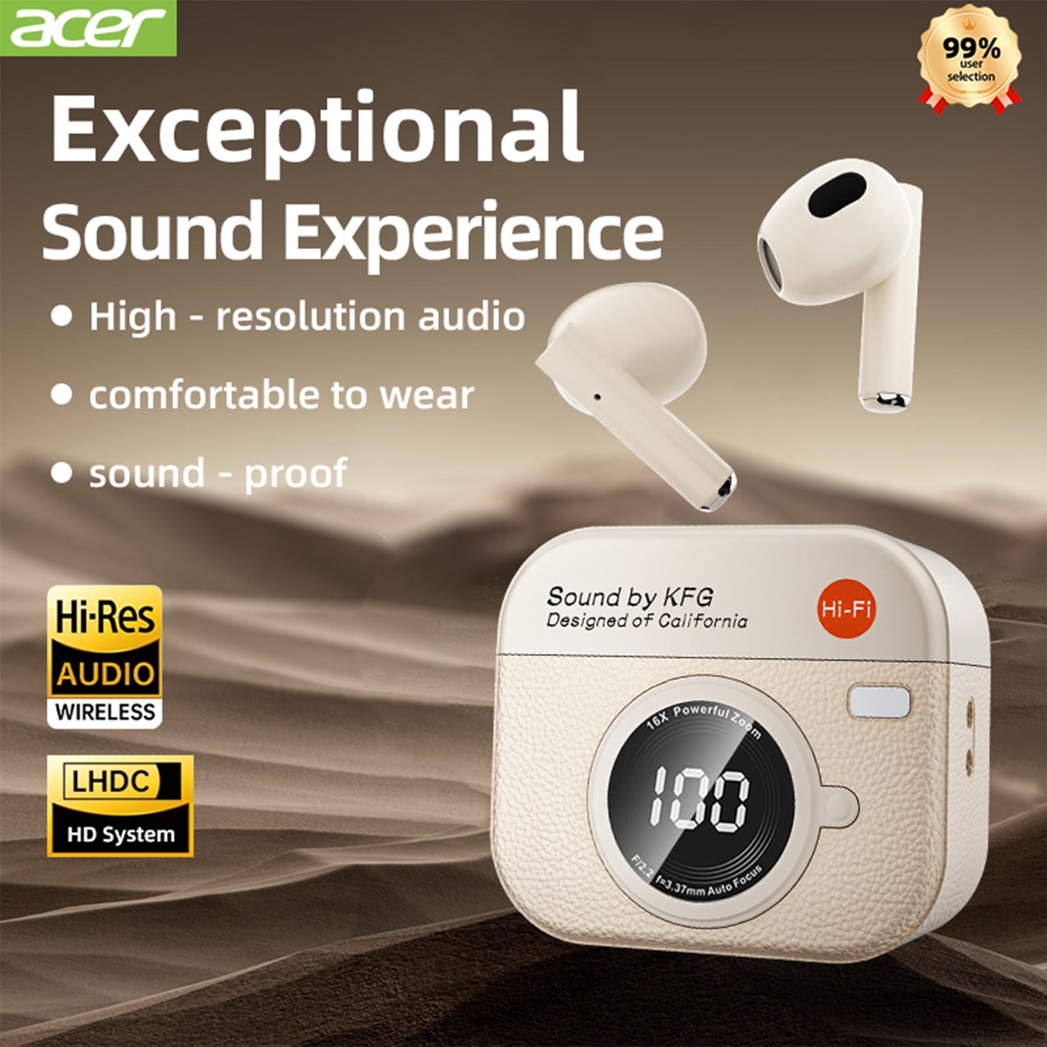 Acer OHR552 Wireless Earbuds 2025 New Mini Invisible Sleep Headset Comfortable Wear Acoustic Cavity