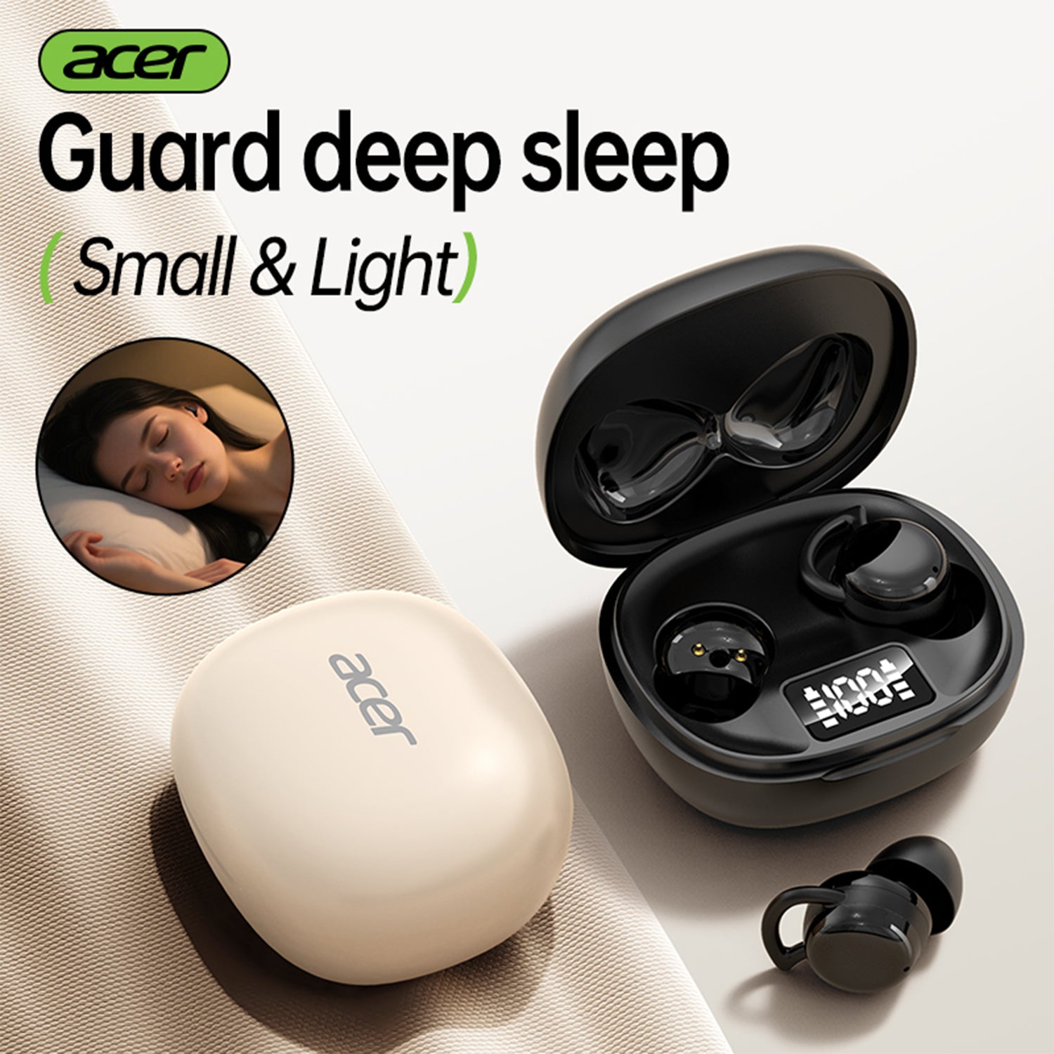 Acer OHR557 Wireless Earbuds 2025 New Mini Invisible Sleep Headset Lightweight Design Robust Dynamic Driver