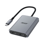 Acer 4-in-1 USB C Hub | Type C to Dual HDMI Adapter 4K@60Hz