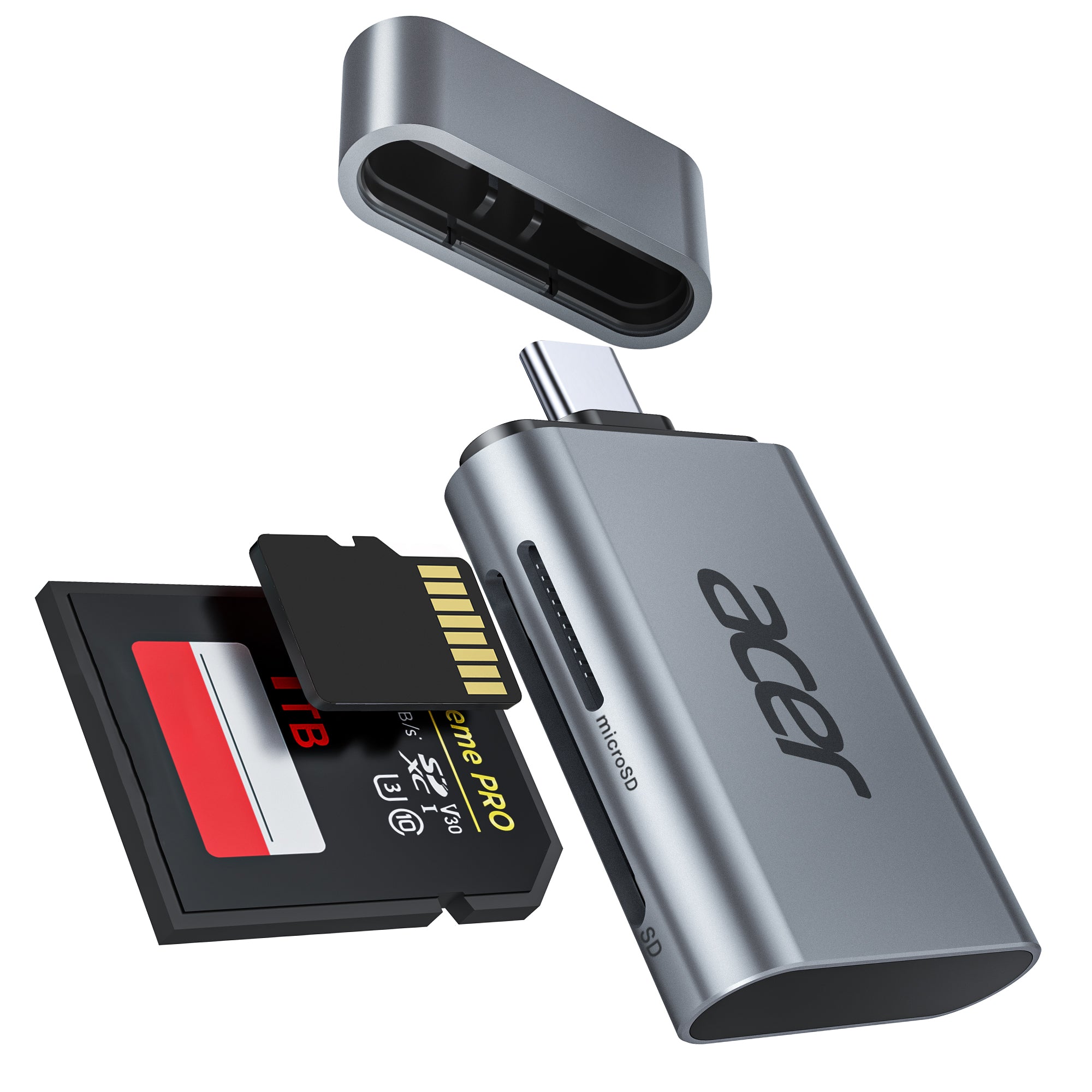 Acer USB-C SD Card Reader | UHS-II 312MB/s Dual Slot SD & MicroSD Reader