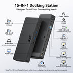 Acer 15-in-1 USB-C Docking Station | DisplayLink Triple 4K@60Hz, 10Gbps, 130W Power