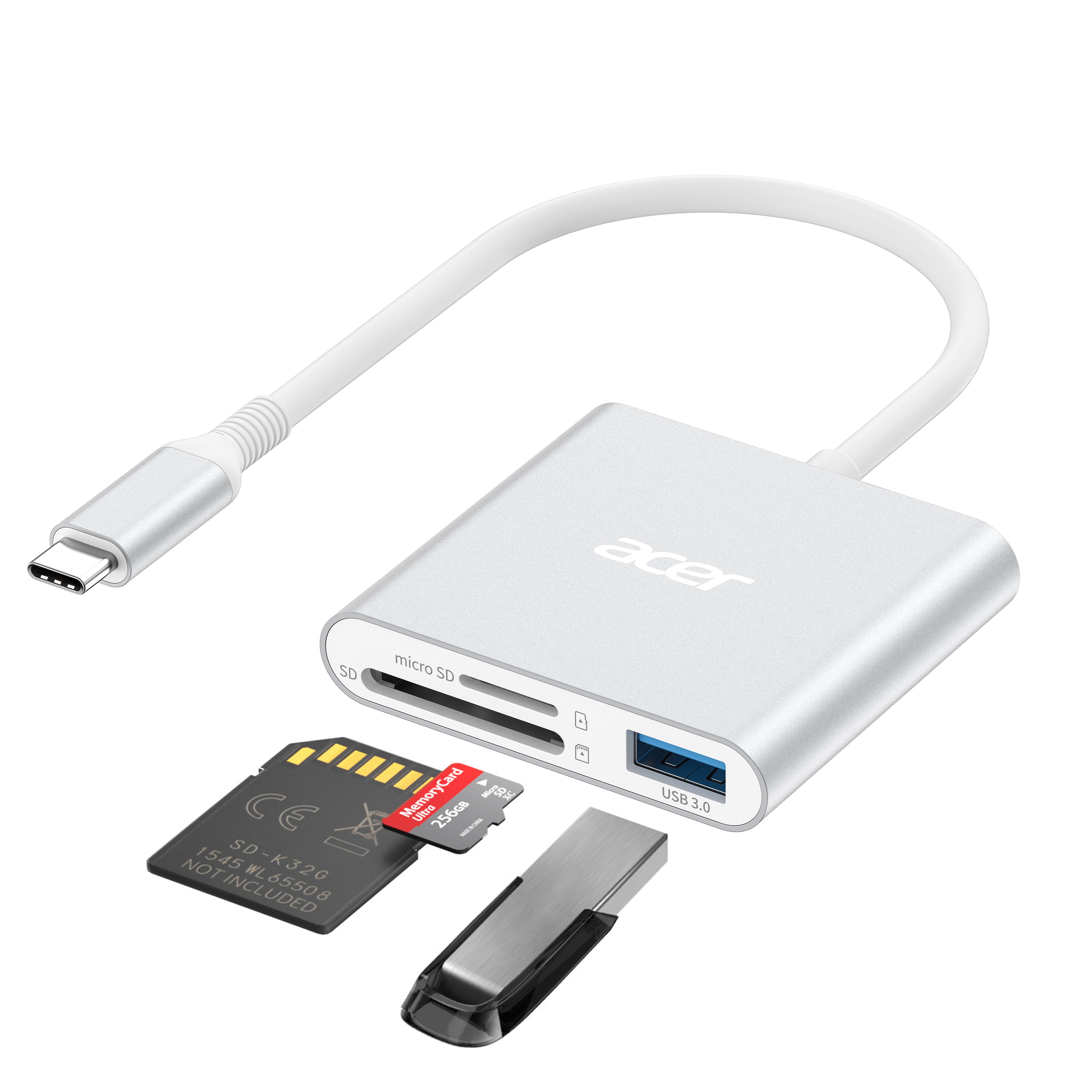 Acer 170MB/s SD Card Reader with USB-C & Type-A 3.0, Dual Slot