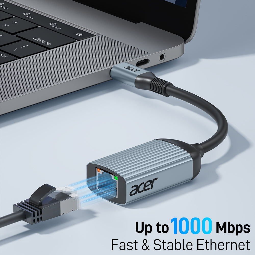 Acer USB-C to Ethernet Adapter | 1Gbps RJ45 LAN Adapter, Thunderbolt 3/4 Compatible