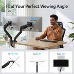 Acer Dual Monitor Arm for 17–32" Monitors | Gas Spring VESA Desk Mount