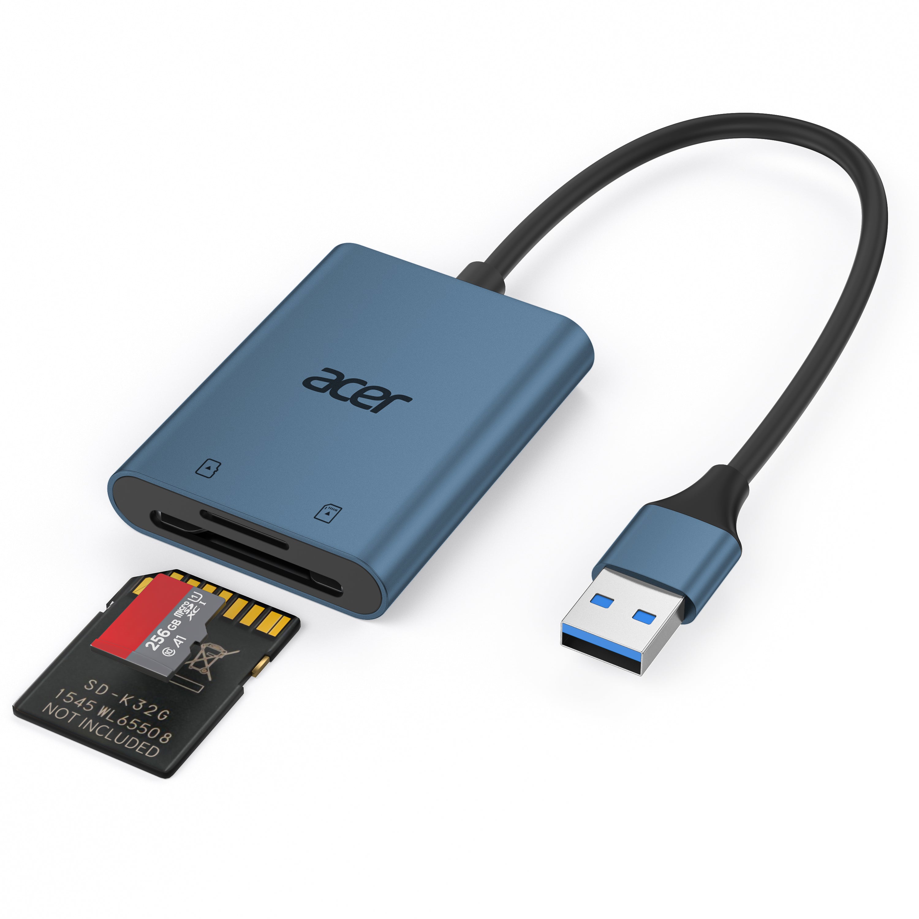 Acer USB-A 3.0 (5Gbps) Dual-Slot Aluminum SD Card Reader