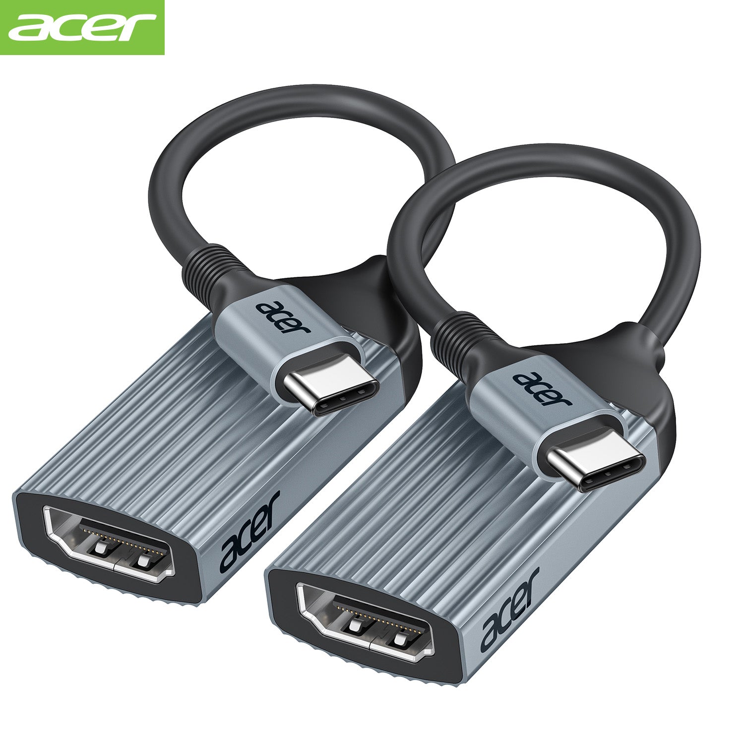 Acer Dock_option ODK410 Acer USB-C to HDMI Adapter 4K@60Hz, 2 Pack (High Speed, Thunderbolt 3/4) Type C to HDMI Converter Compatible with MacBook Pro/Air, iPhone 16 15 Pro/Max, iPad Pro/Air, Surface, Dell XPS, Chromebook