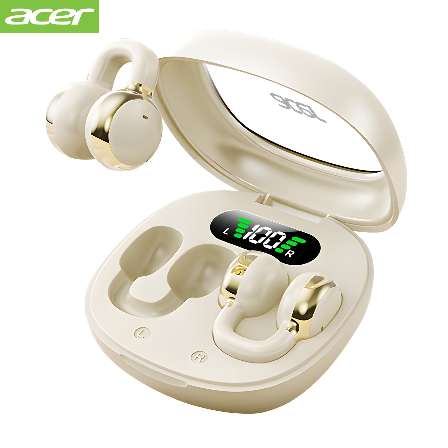 Acer OHR537 Wireless Earbuds 2025 New Clip On Ear Sports Running Long Life High Sound Quality No Sound Leakage