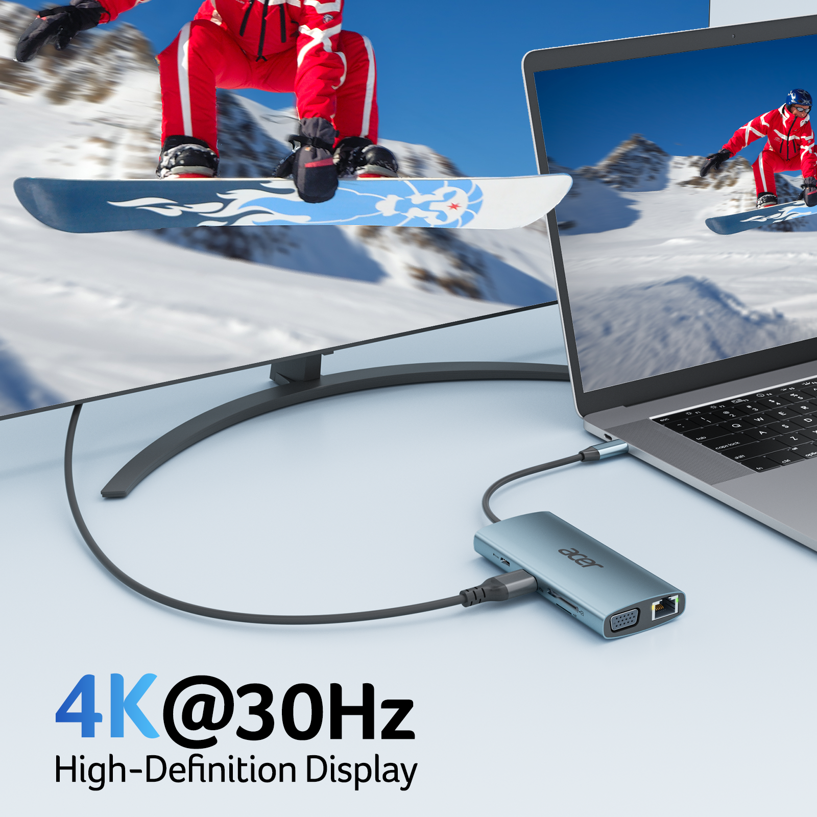 Acer 9-in-1 USB-C Hub| 4K HDMI, Gigabit Ethernet, 100W PD