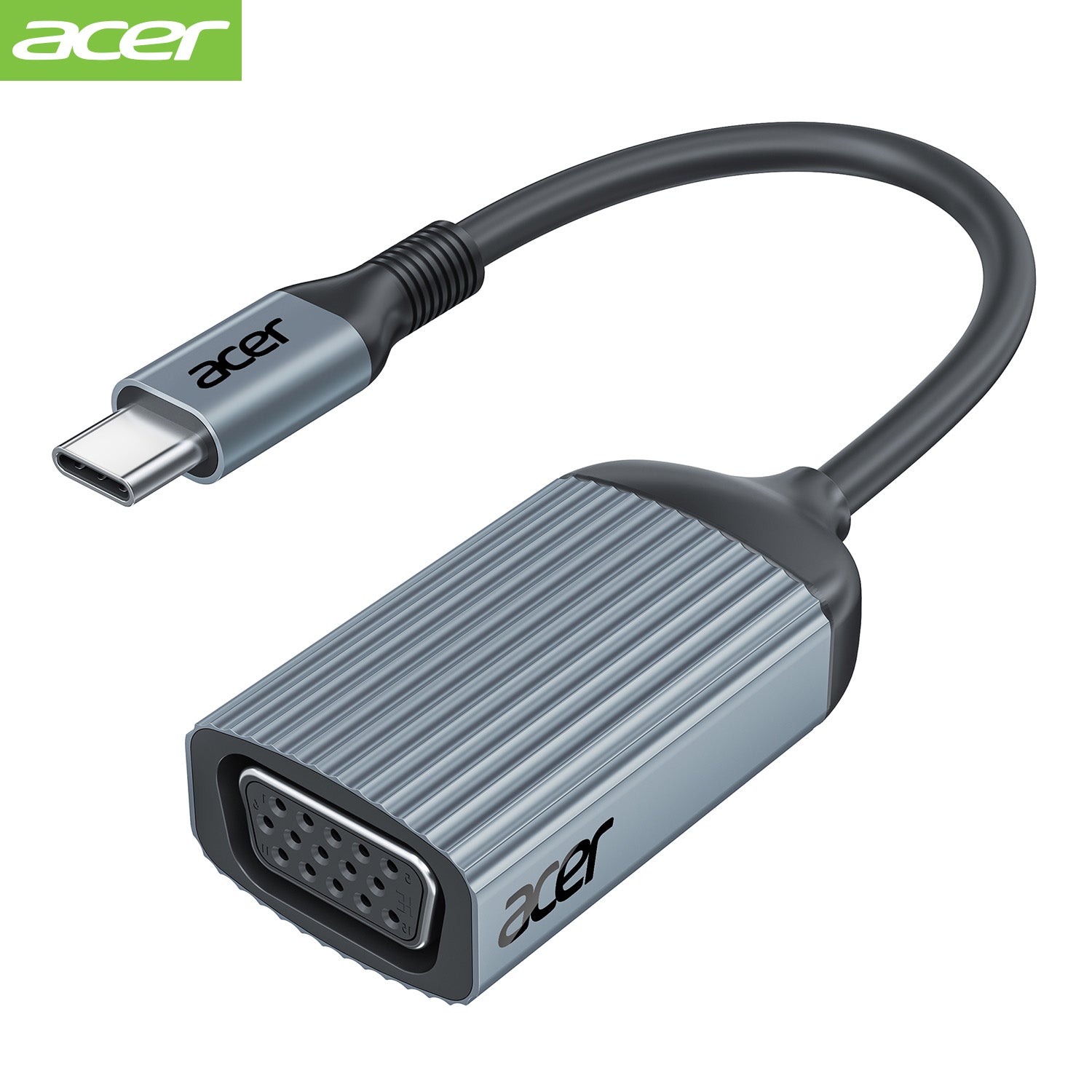 Acer Dock_option ODK430 acer USB C to VGA Adapter, Thunderbolt 3/4 to VGA, Aluminum Shell, Compatible with iPhone 15/16, MacBook Pro/Air 2023, iPad Pro/Air, iMac, XPS 17, for Monitor/Projector Display Expansion
