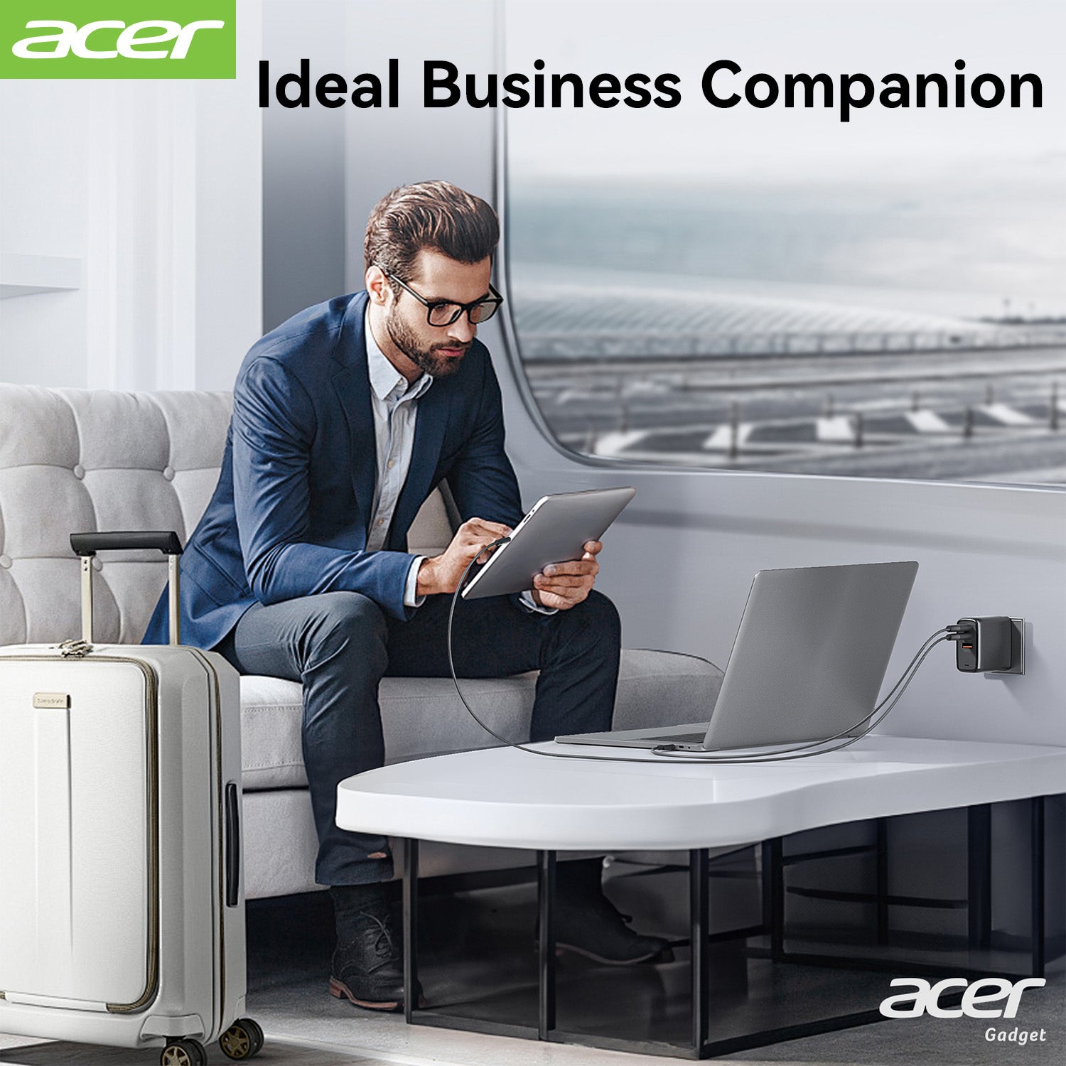 Acer OPD104 Acer 67W USB C Charger, 3-Port GaN Fast Charging Block, USB-C*2, USB*1, Foldable and Portable USB Wall Plug Adapter