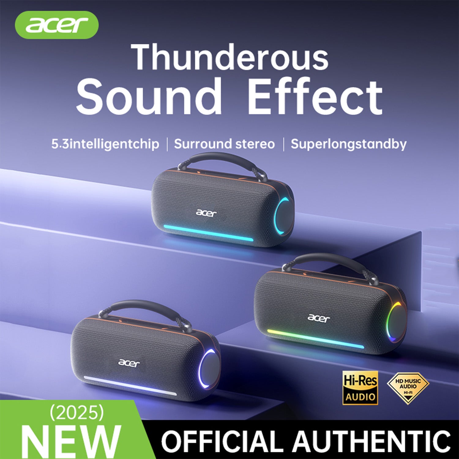 Acer OSK252 Wireless Speakers Audio Output Surround Stereo Multiple Flashing Modes