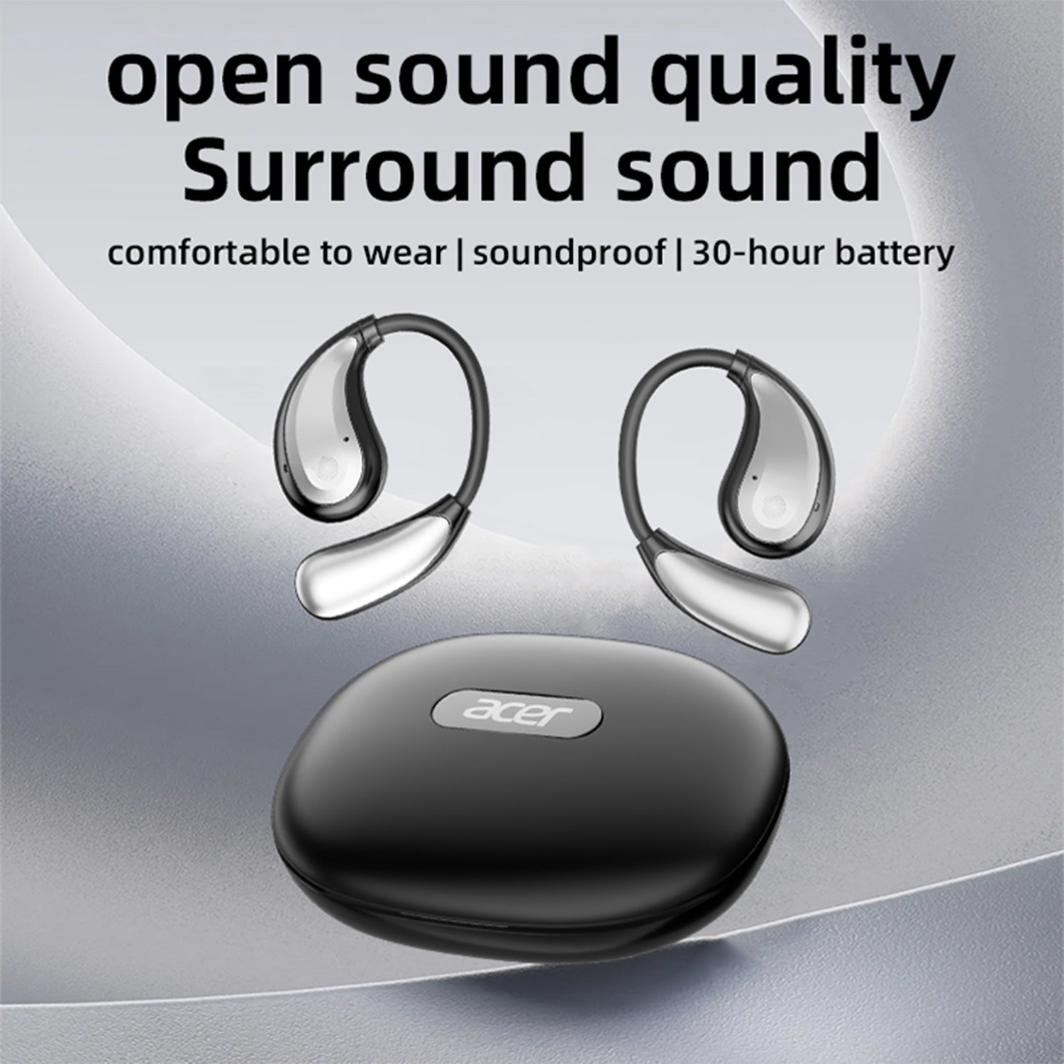 Acer OHR542 Wireless Earbuds 2025 New Clip On Ear Sports Running Long Life Open Sound Quality Surround Sound