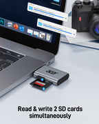 Acer USB-C SD Card Reader | UHS-II 312MB/s Dual Slot SD & MicroSD Reader