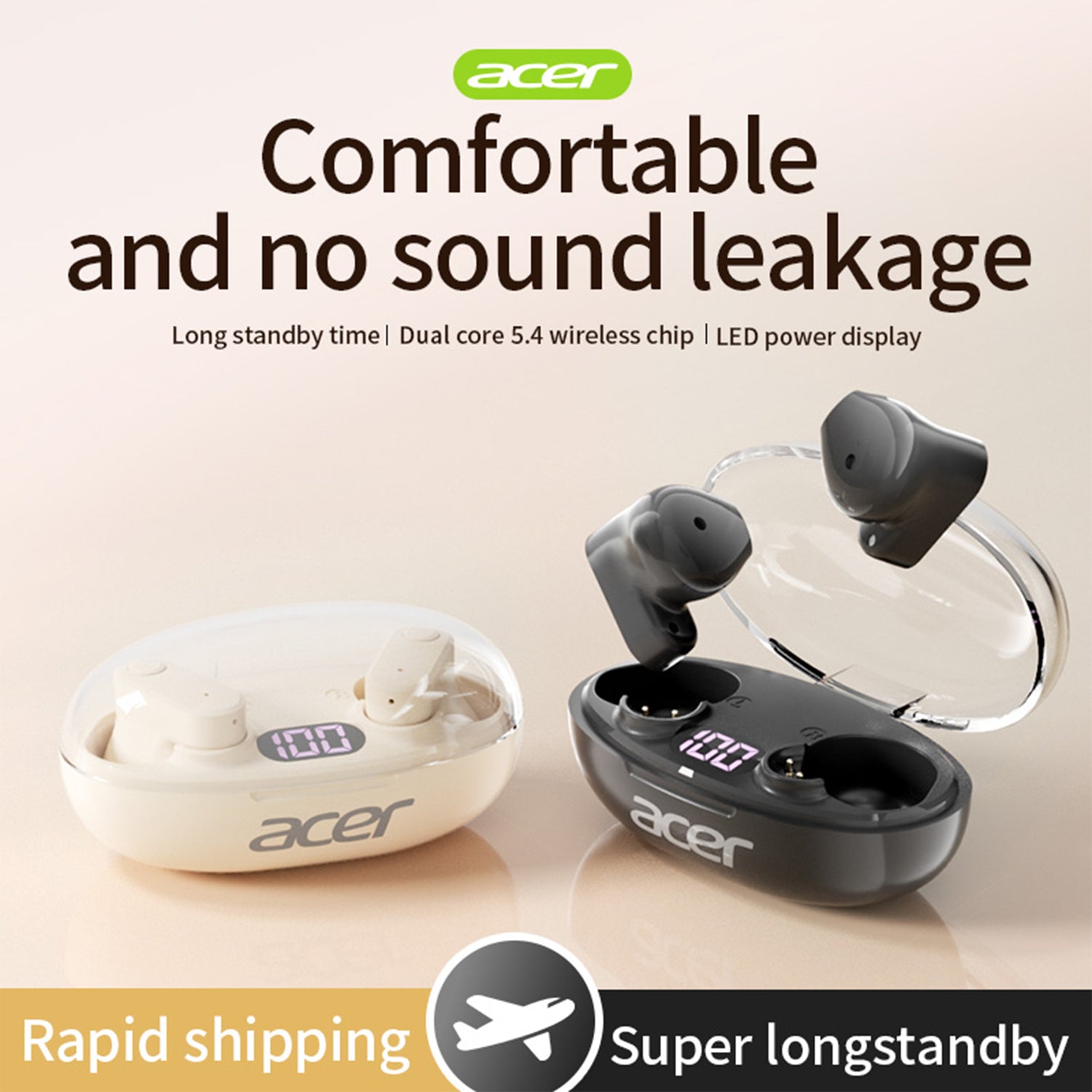 Acer OHR551 Wireless Earbuds 2025 New Mini Invisible Heavenly Sound Noise Reduction