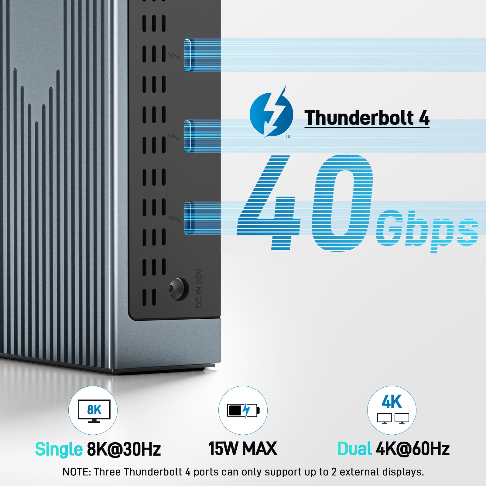 Acer Thunderbolt 4 Dock, 16 in 1 DisplayLink Docking Station 4 Monitor