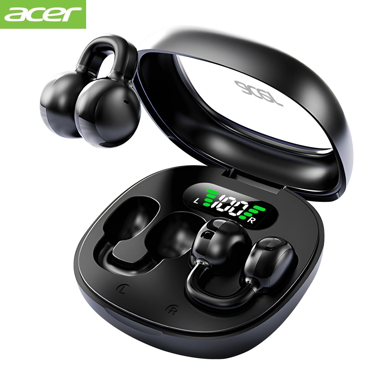 Acer OHR537 Wireless Earbuds 2025 New Clip On Ear Sports Running Long Life High Sound Quality No Sound Leakage