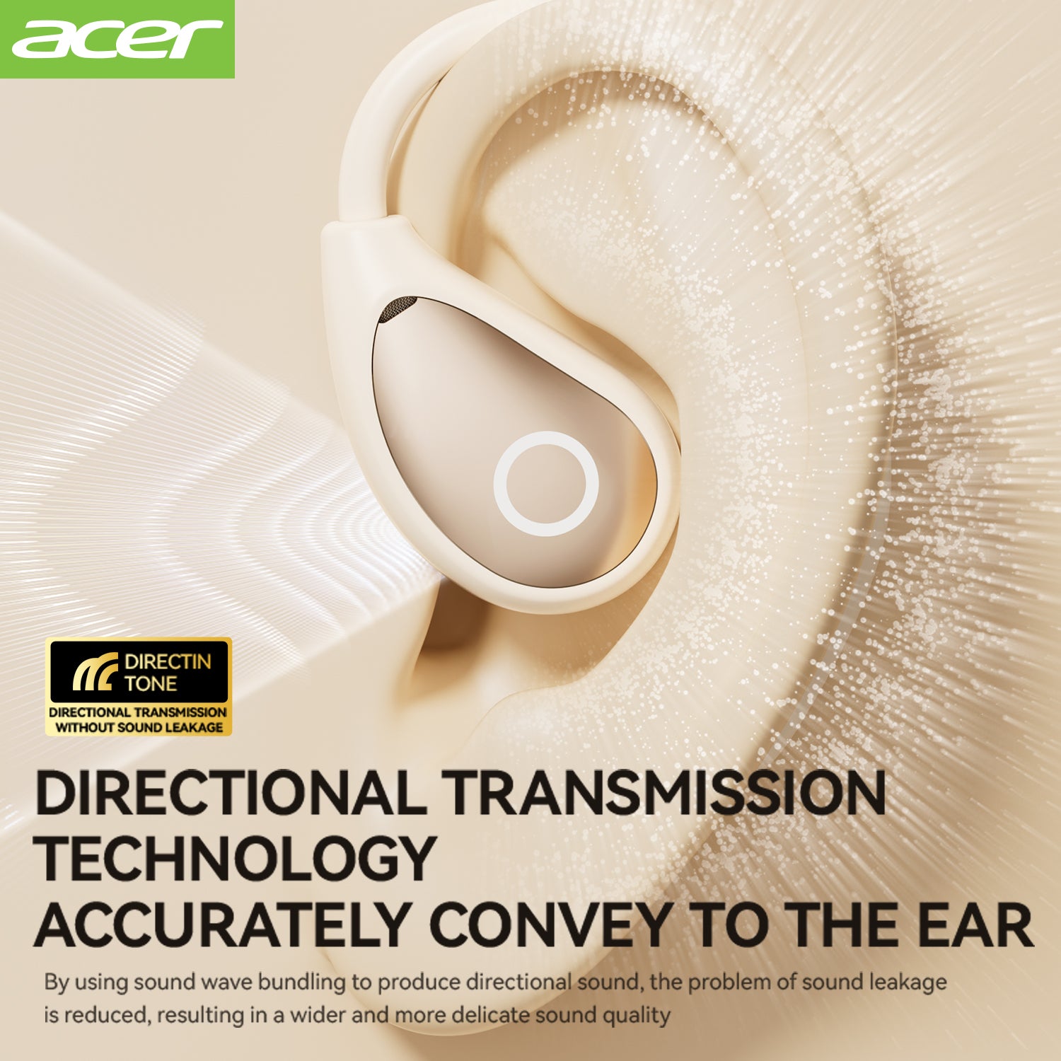 Acer OHR515 Wireless Earbuds Hanging Ear Sports Running Special 2025 New High Sound Quality LED Power Display Leather Texture