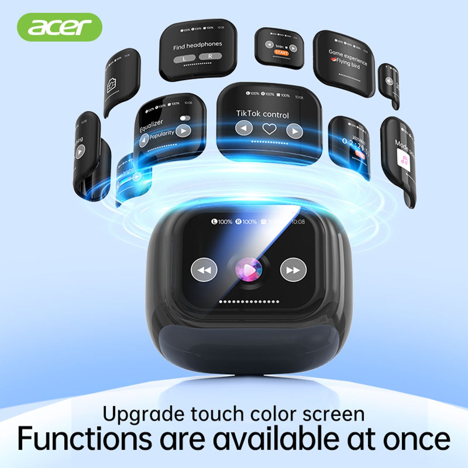 Acer OHR541 Wireless Earbuds Multiple Noise Reduction Surround Sound Sports Running Long Life Smart Screen Headphones