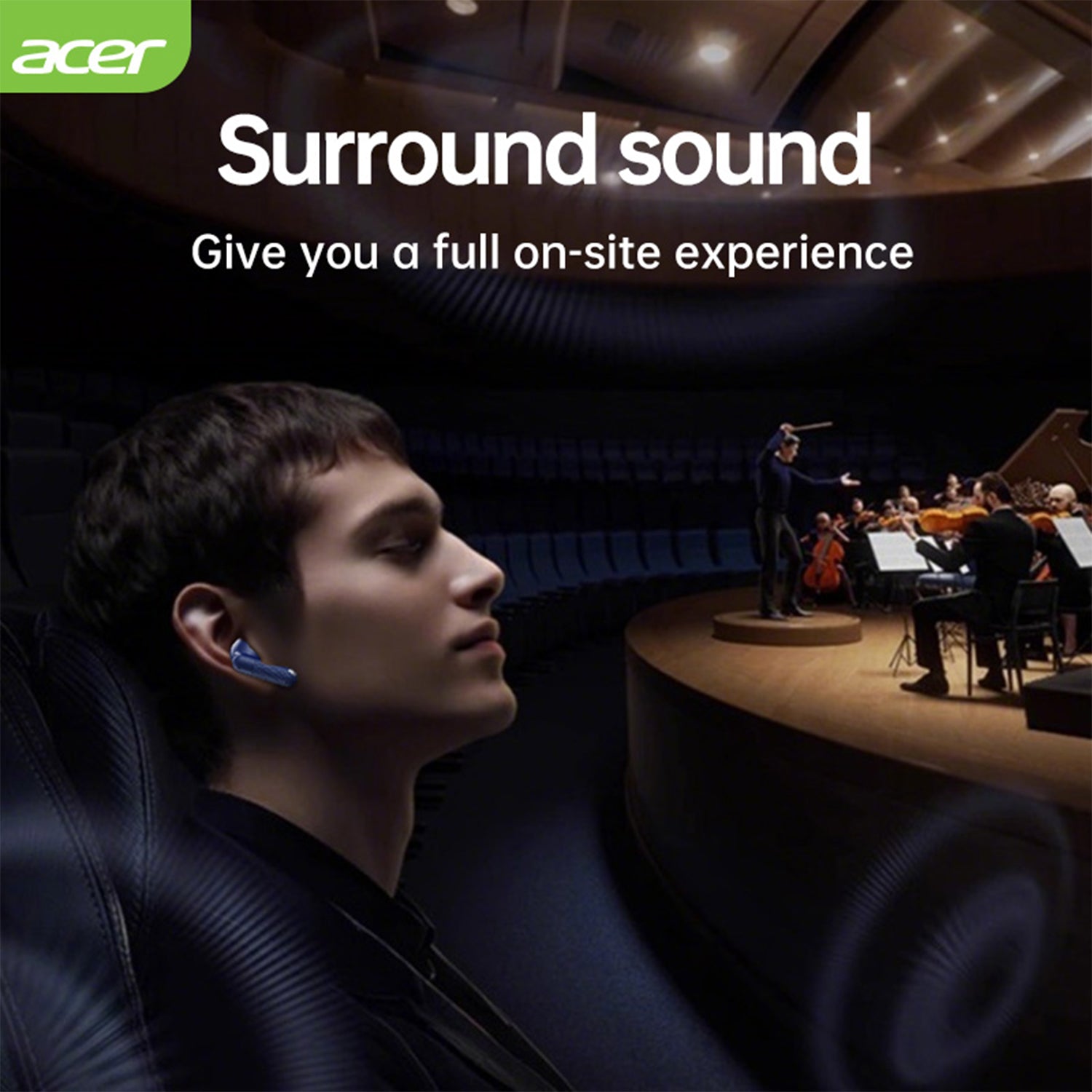 Acer OHR548 Wireless Earbuds HiFi Surround Sound Restore Natural Sound Ultra Long Battery