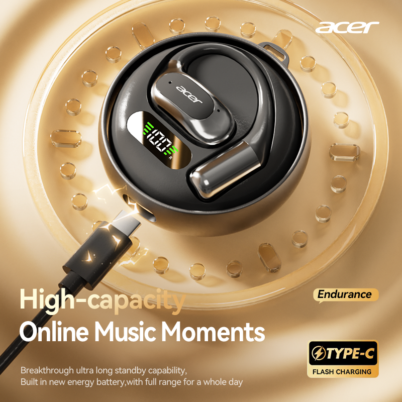 Acer OHR543 Bluetooth Wireless Earbuds Sports Running Gaming Ultra-long Life Long Wear Without Pain