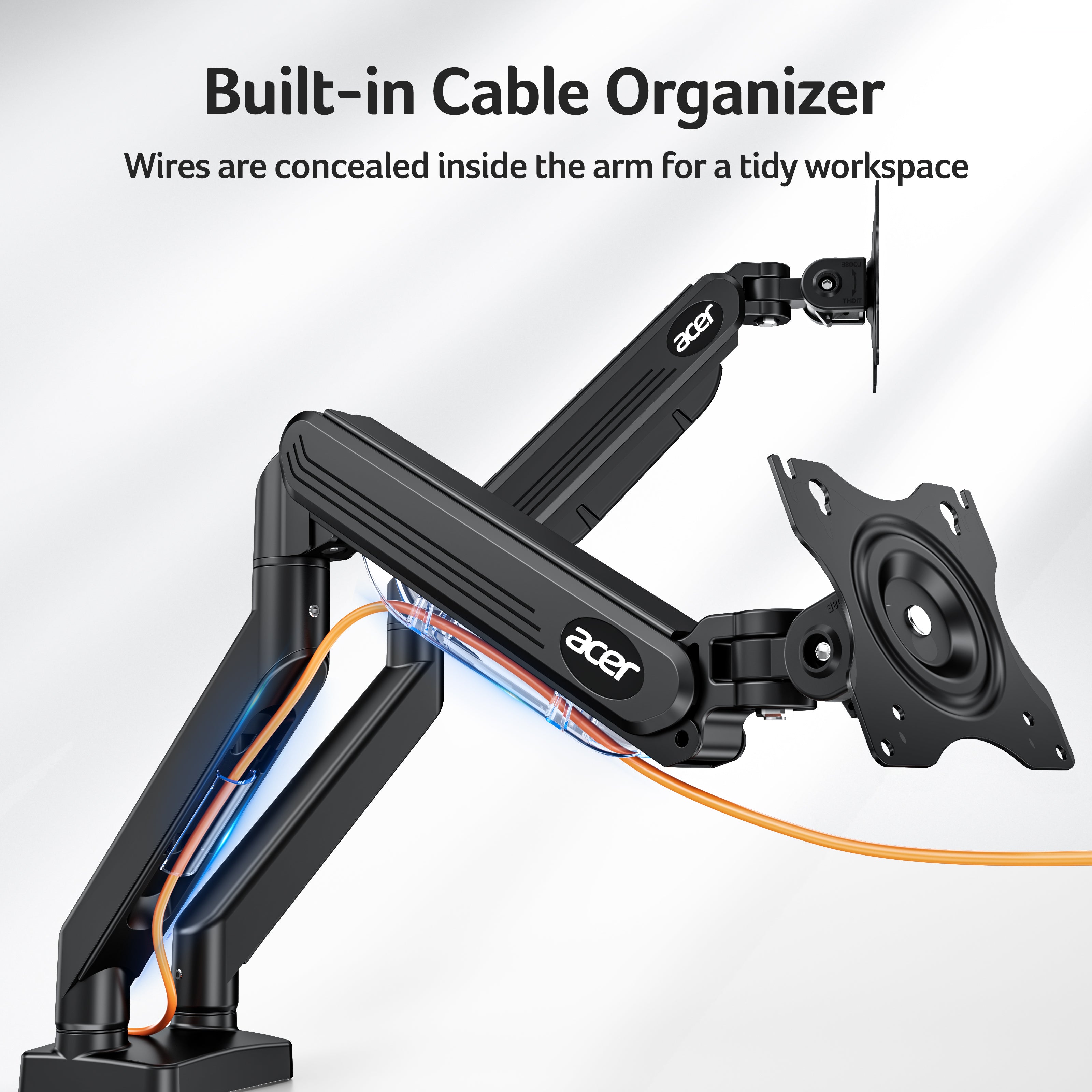 Acer Dual Monitor Arm for 17–32" Monitors | Gas Spring VESA Desk Mount