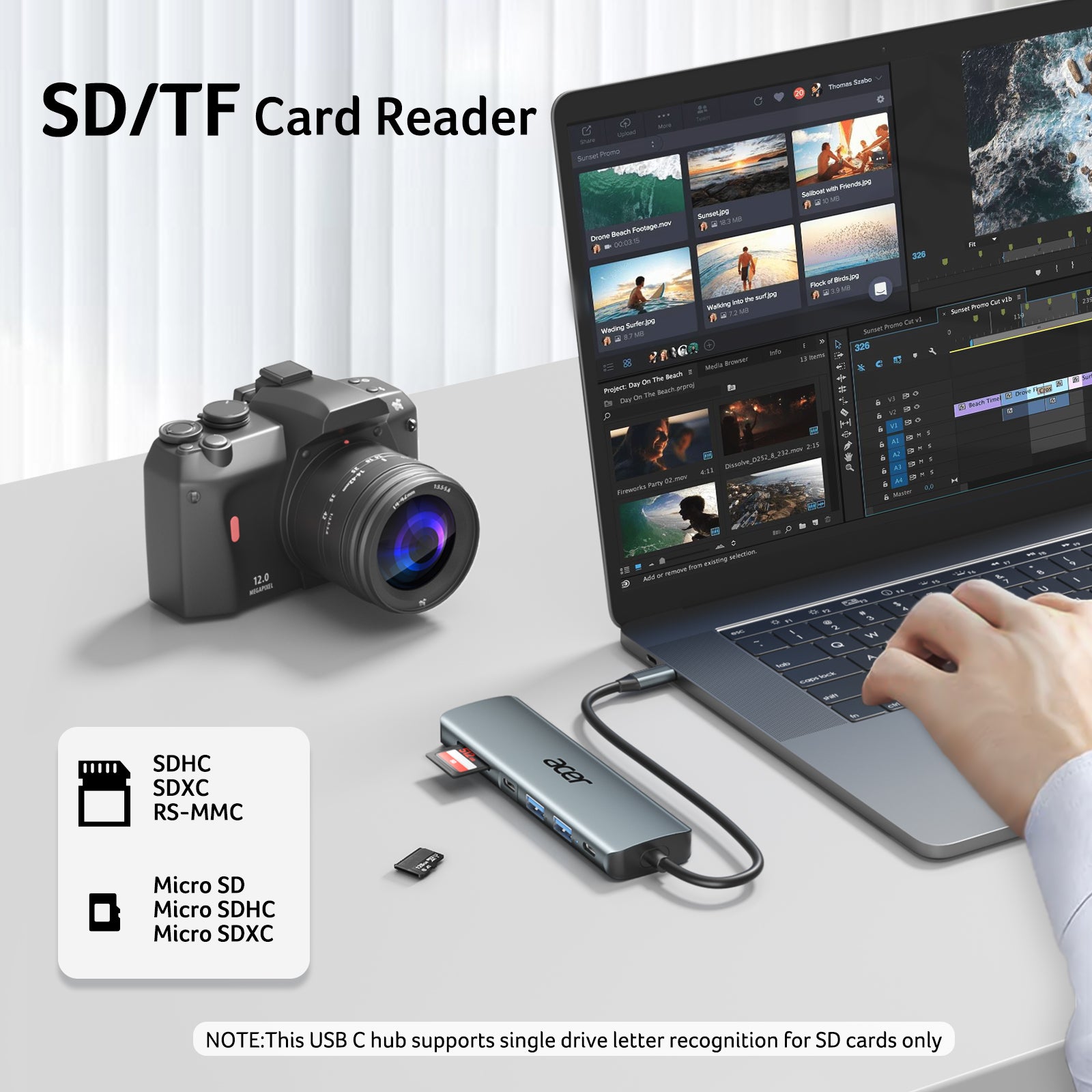Acer 7-in-1 USB-C Hub  | 4K HDMI, 100W PD, 5Gbps Data, SD/TF Reader