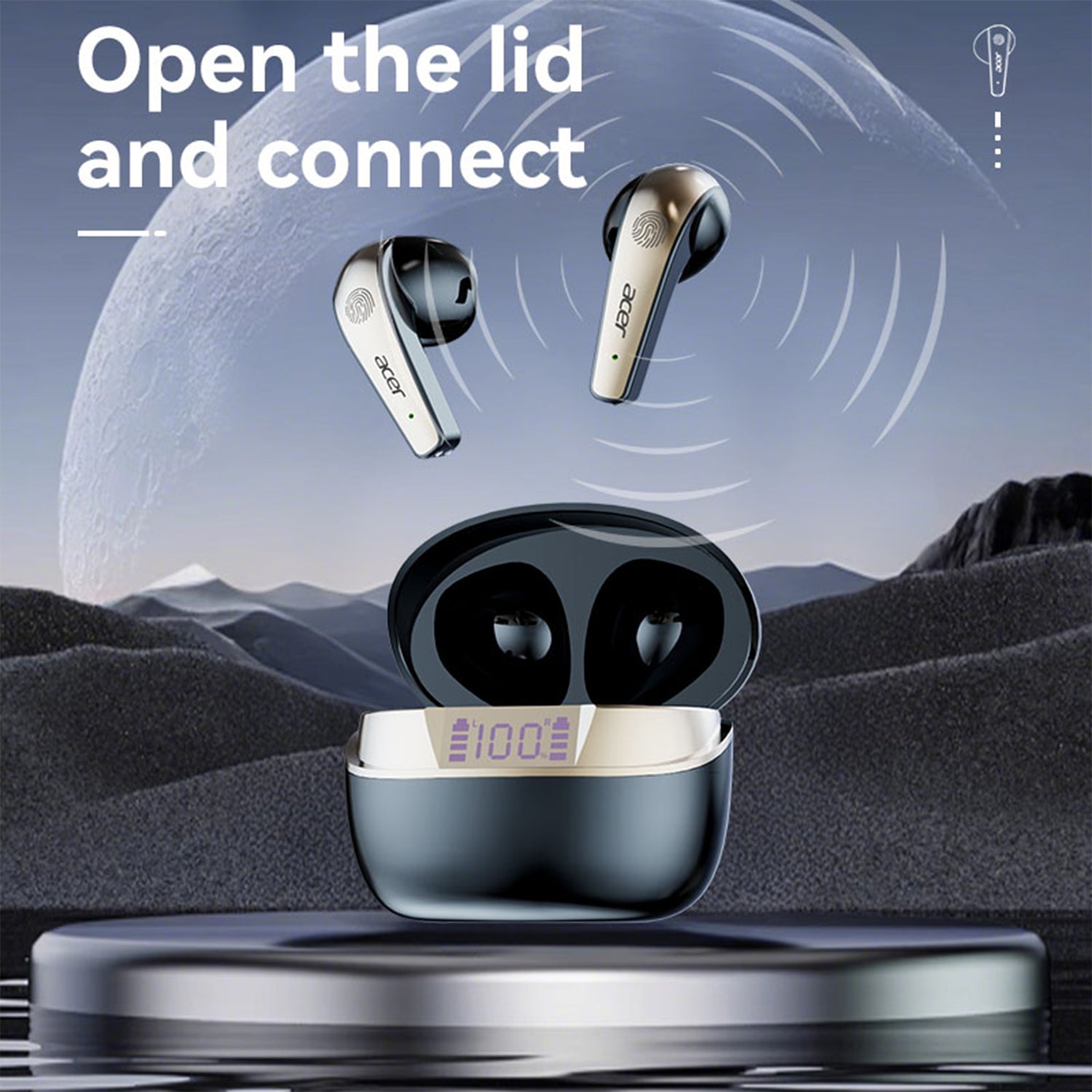 Acer OHR554 Wireless Earbuds HiFi High-definition Stereo Sound Extra Large Dynamic Circle