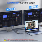 Acer 4-in-1 USB C Hub | Type C to Dual HDMI Adapter 4K@60Hz