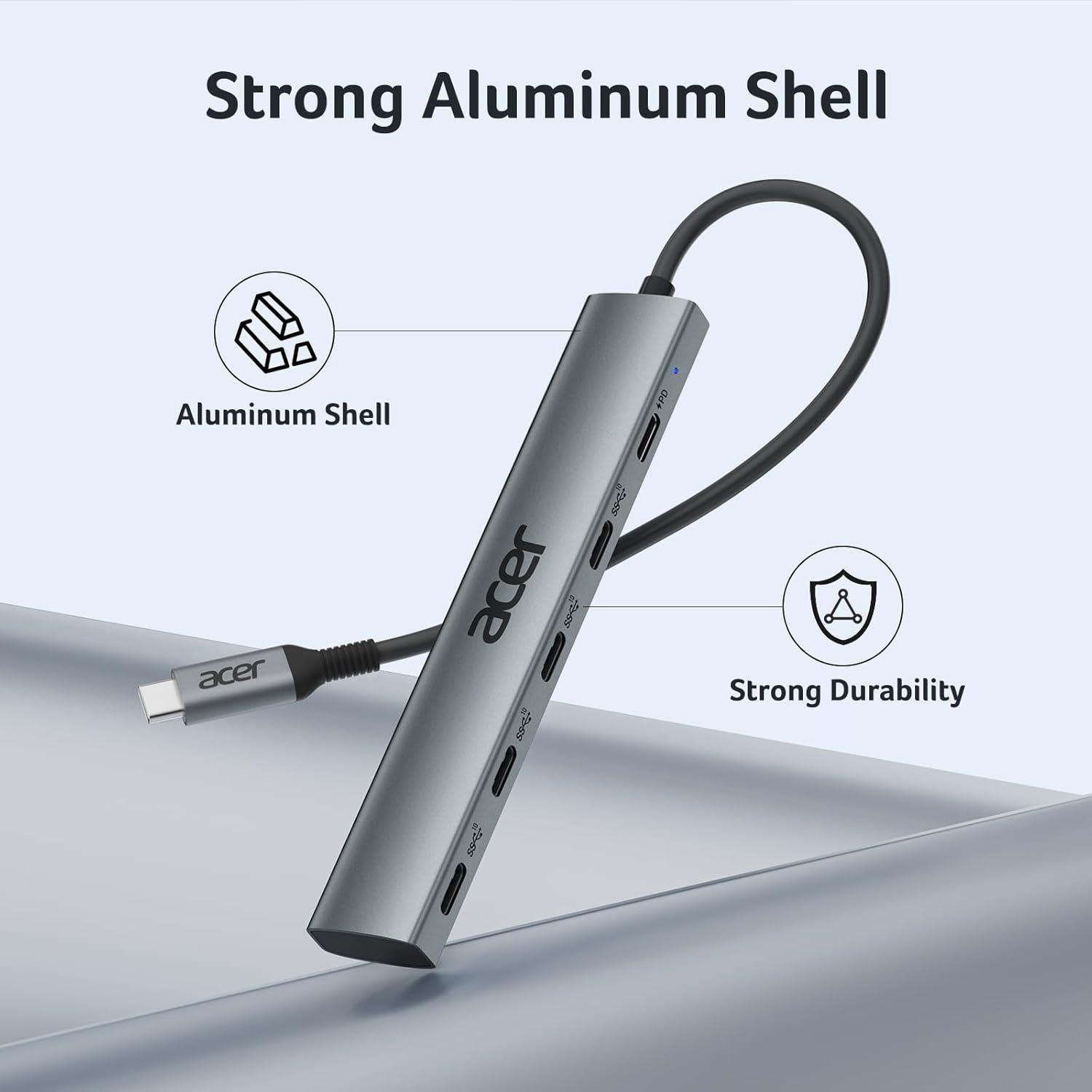 Acer 10Gbps USB-C Hub | 4 USB-C 3.2 Ports, 100W PD Charging