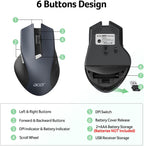 Acer Wireless Mouse for Laptop | 2.4GHz USB Receiver Mouse with Adjustable DPI