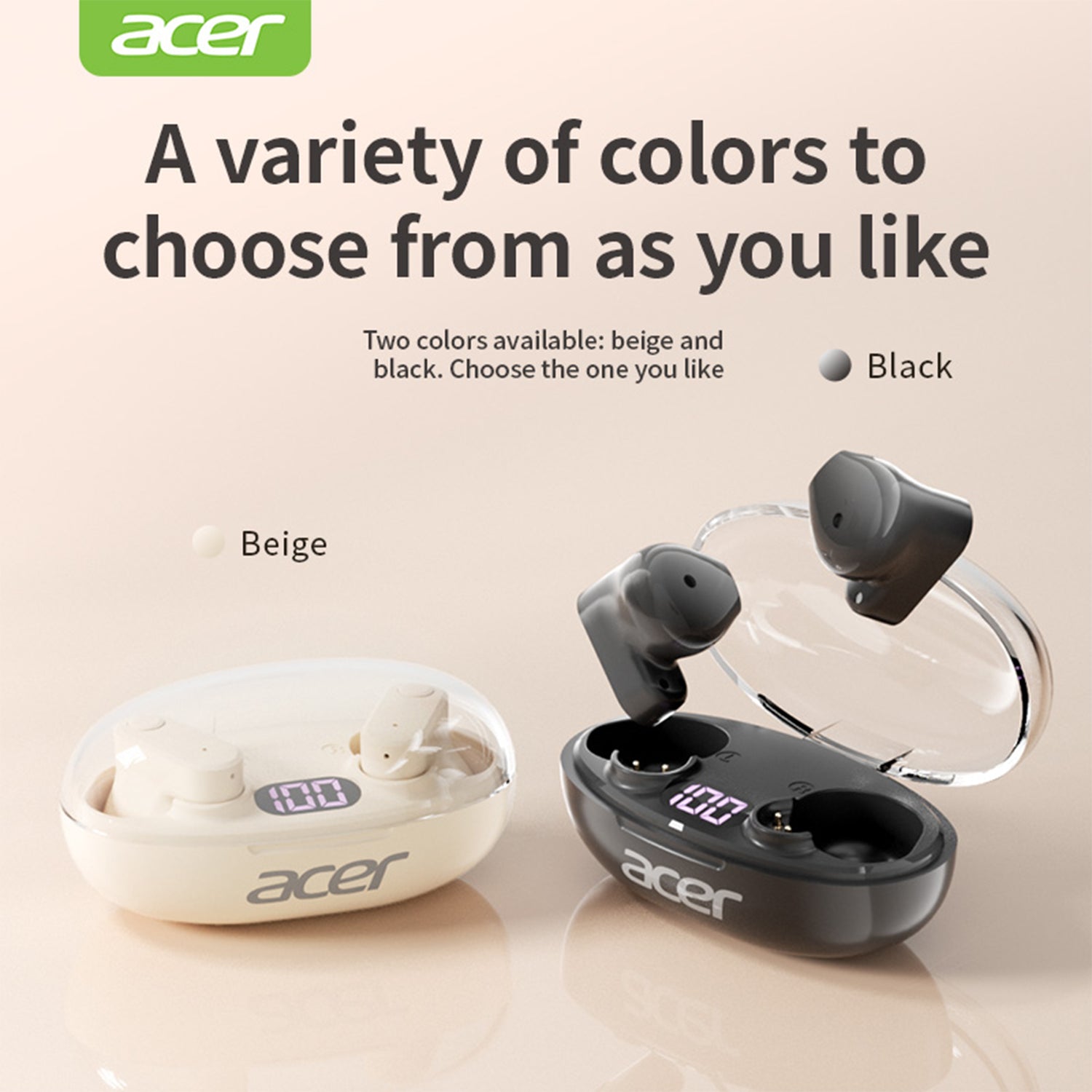 Acer OHR551 Wireless Earbuds 2025 New Mini Invisible Heavenly Sound Noise Reduction
