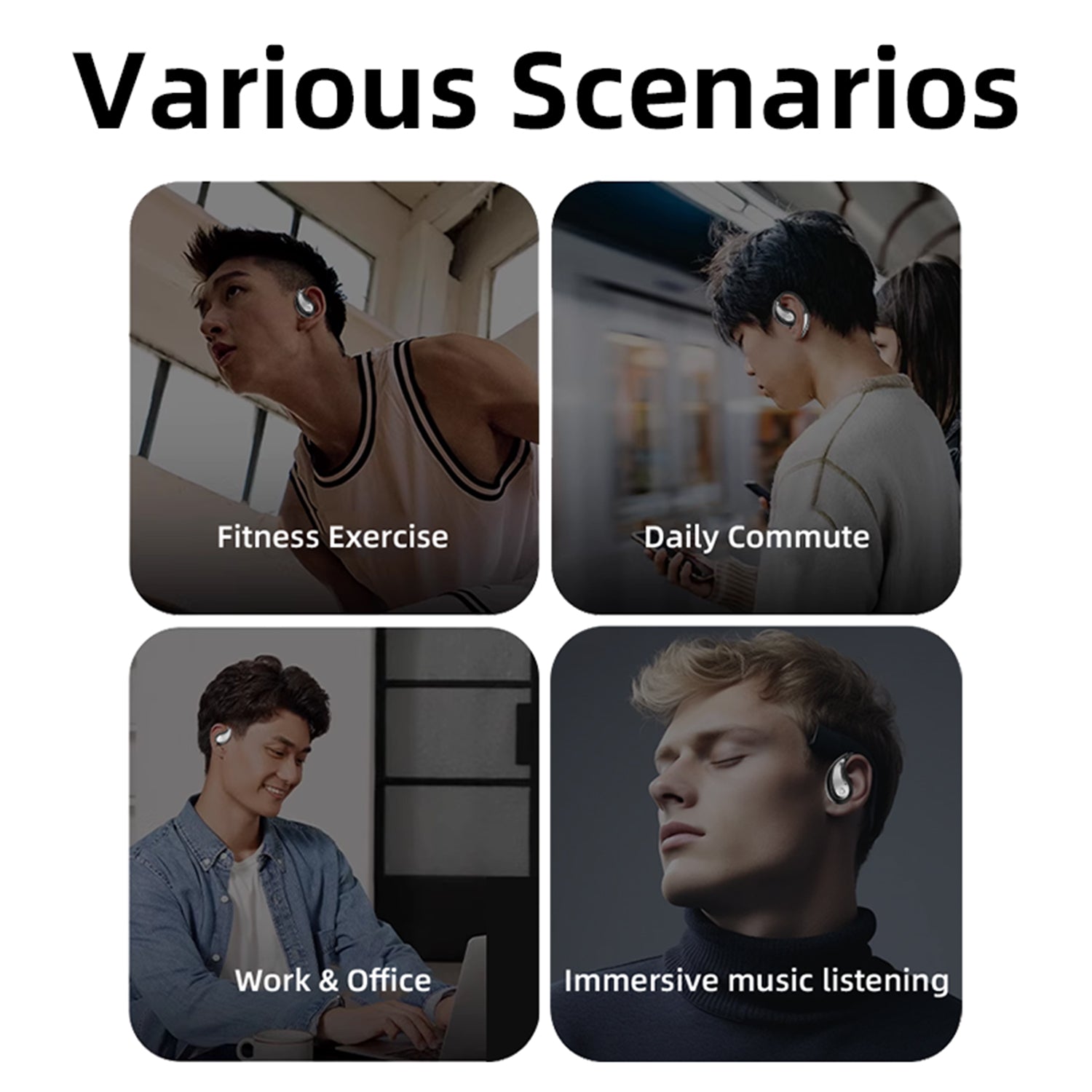 Acer OHR542 Wireless Earbuds 2025 New Clip On Ear Sports Running Long Life Open Sound Quality Surround Sound