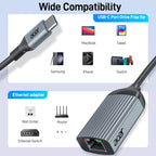 Acer USB-C to Ethernet Adapter | 1Gbps RJ45 LAN Adapter, Thunderbolt 3/4 Compatible