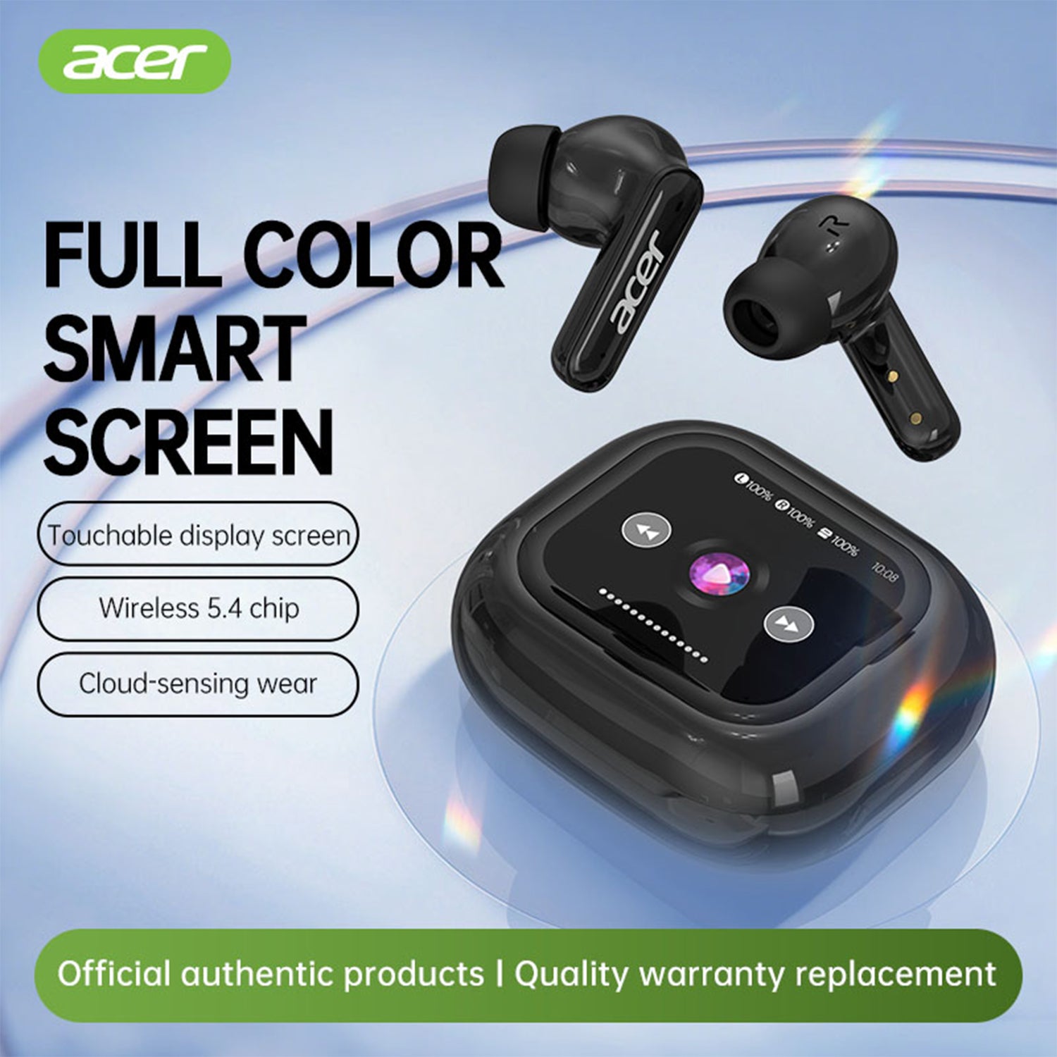 Acer OHR541 Wireless Earbuds Multiple Noise Reduction Surround Sound Sports Running Long Life Smart Screen Headphones