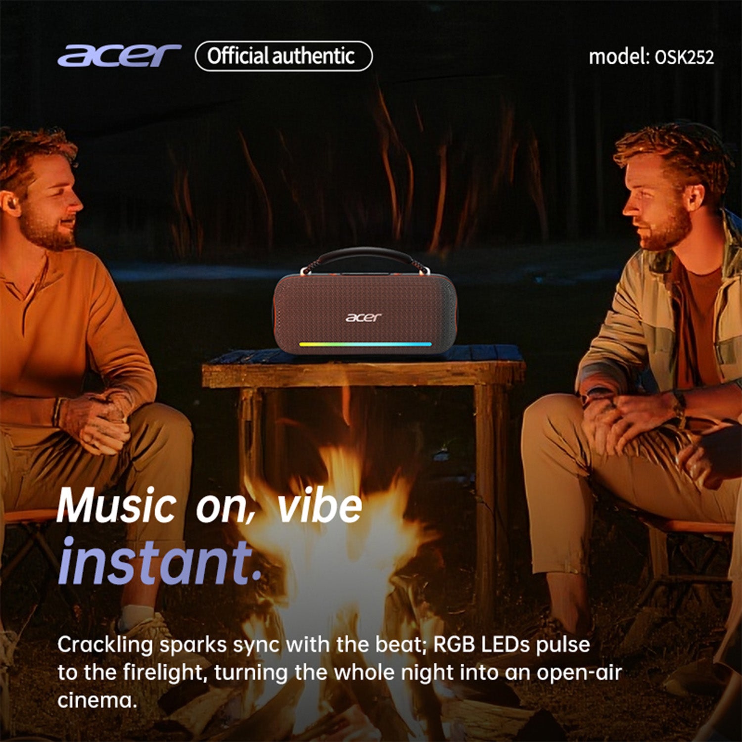 Acer OSK252 Wireless Speakers Audio Output Surround Stereo Multiple Flashing Modes
