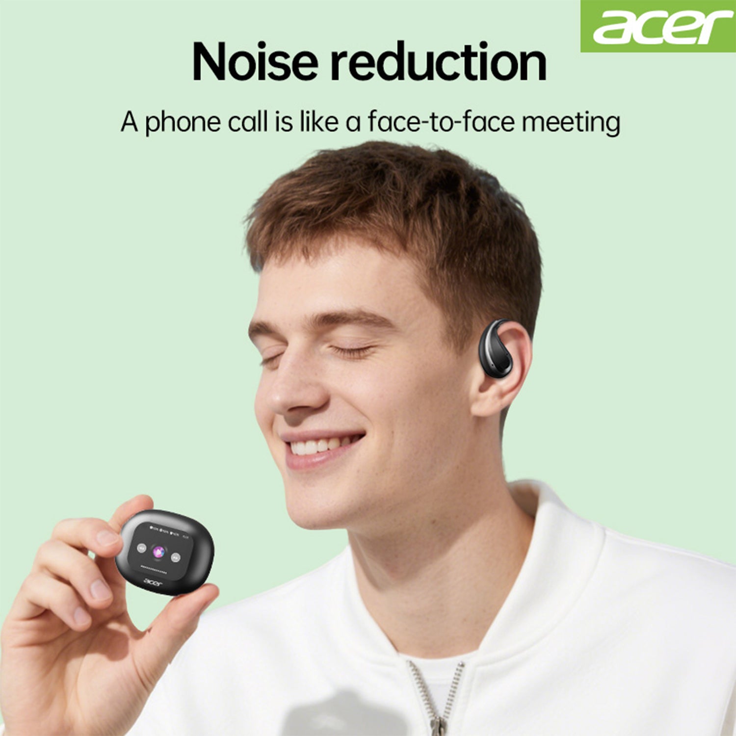 Acer OHR549 Wireless Earbuds 2025 New Clip On Ear Minimalist Design Noise Reduction All Day Standby
