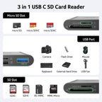 Acer 170MB/s SD Card Reader with USB-C & Type-A 3.0, Dual Slot